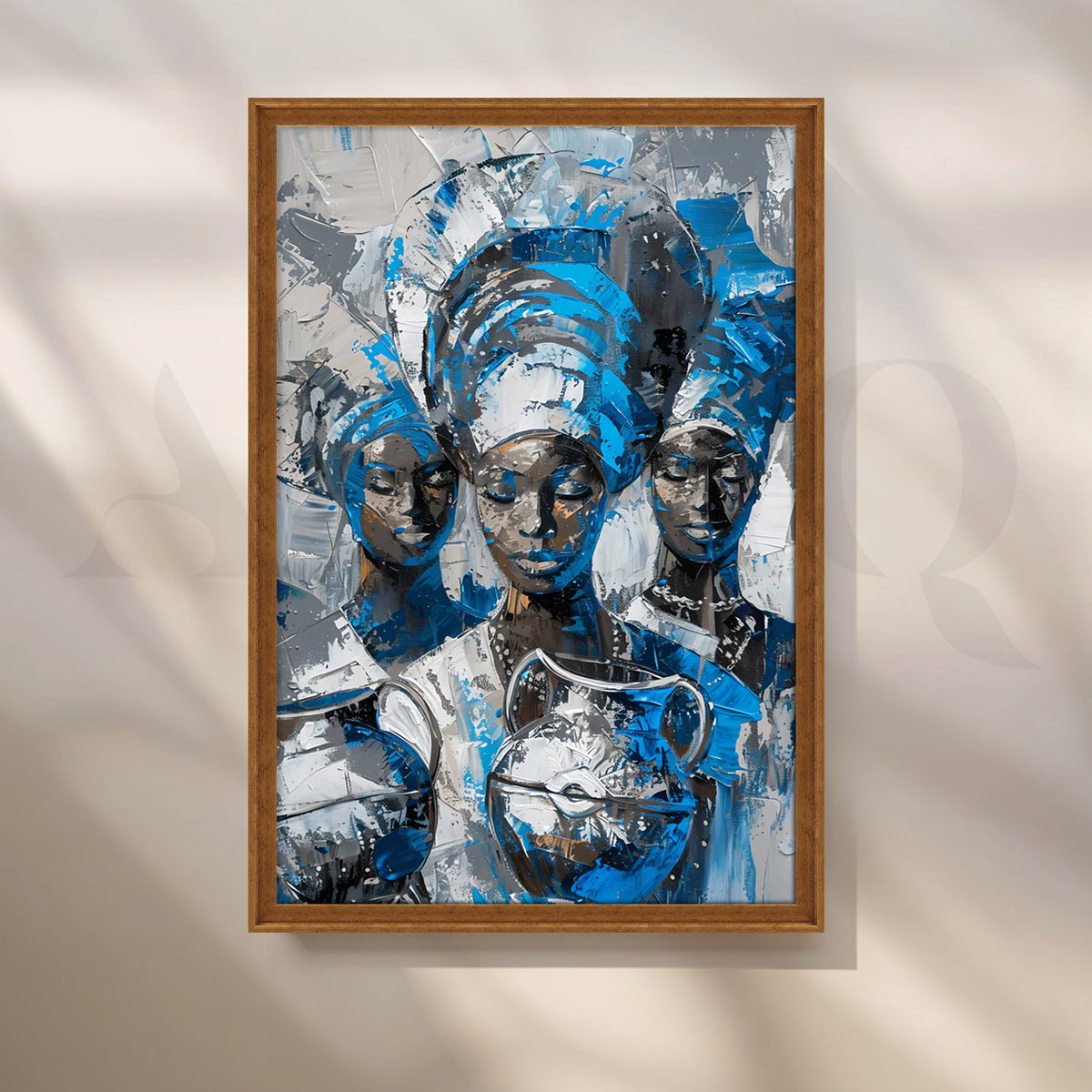 Blue Matriarchs Canvas Painting for Dining Room – Asha Art Studio – Image 6