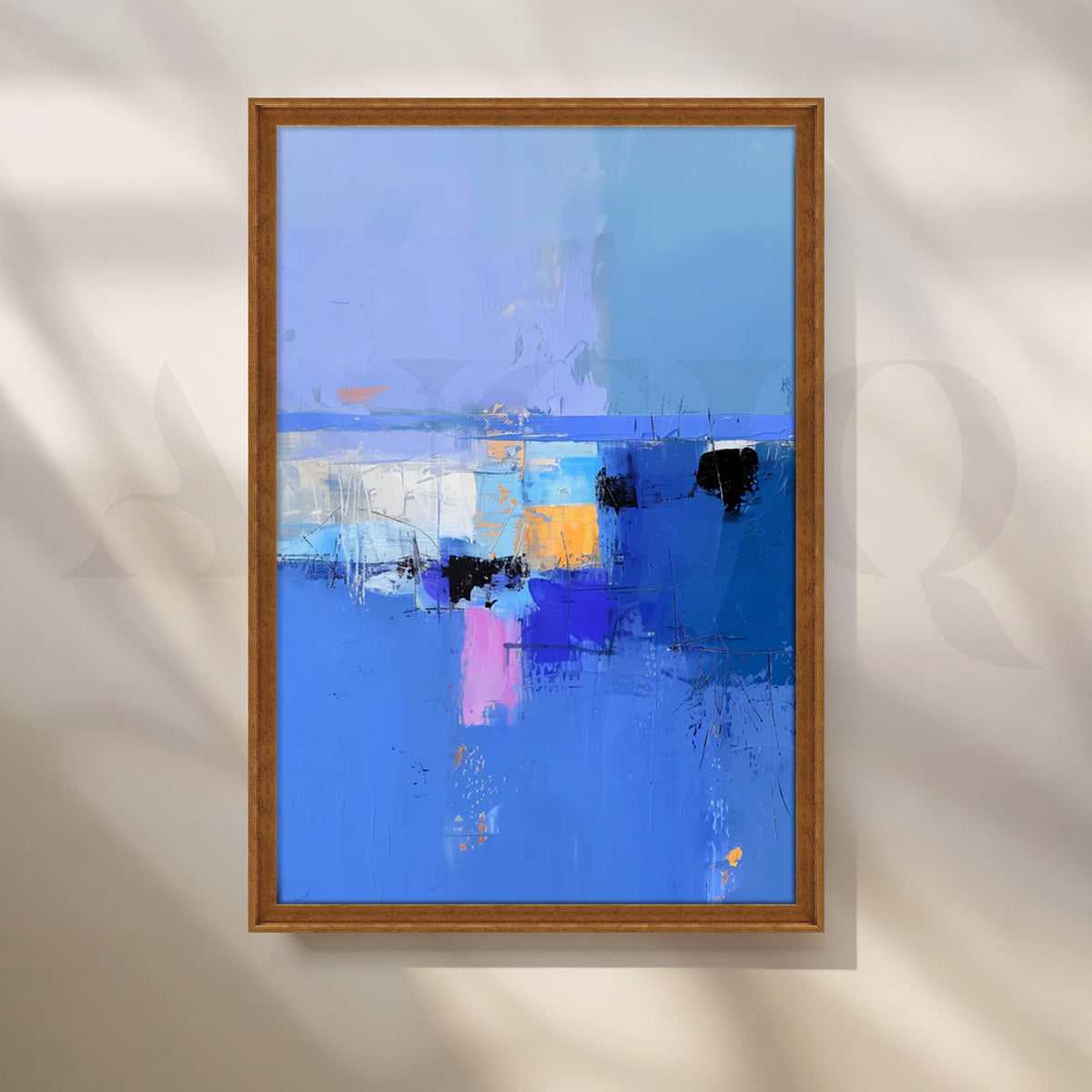 Azure Horizon Canvas Painting for Coastal Living Room – Asha Art Studio – Image 6