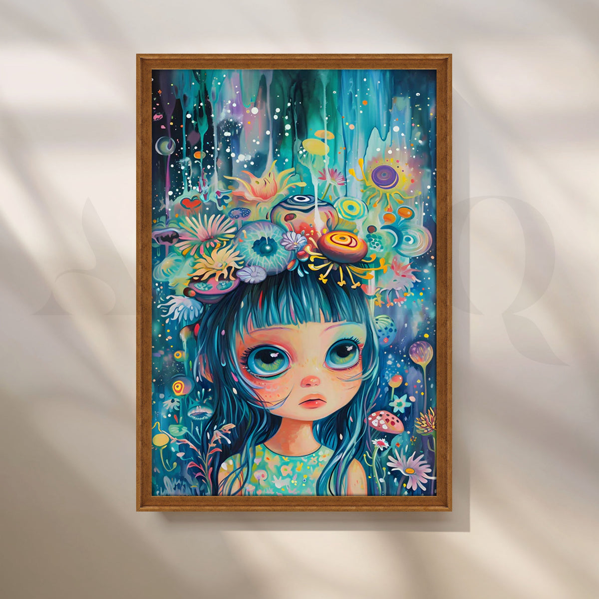 Cosmic Bloom Girl Canvas Pop Artwork – Asha Art Studio – Image 6