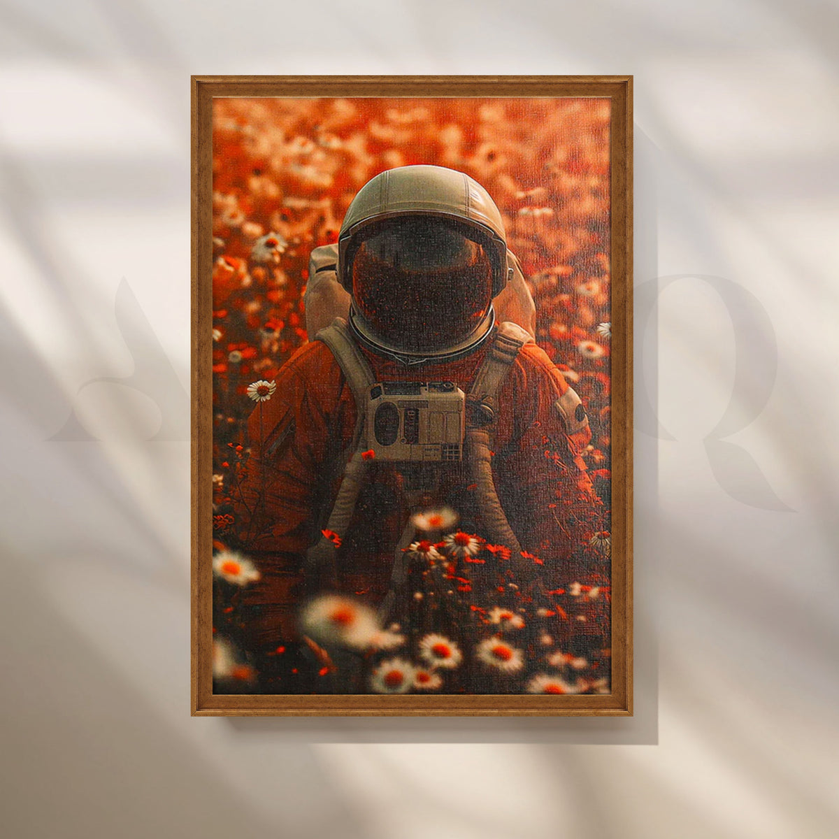 Astronaut in Wildflowers Canvas Painting for Gaming Room – Asha Art Studio – Image 6