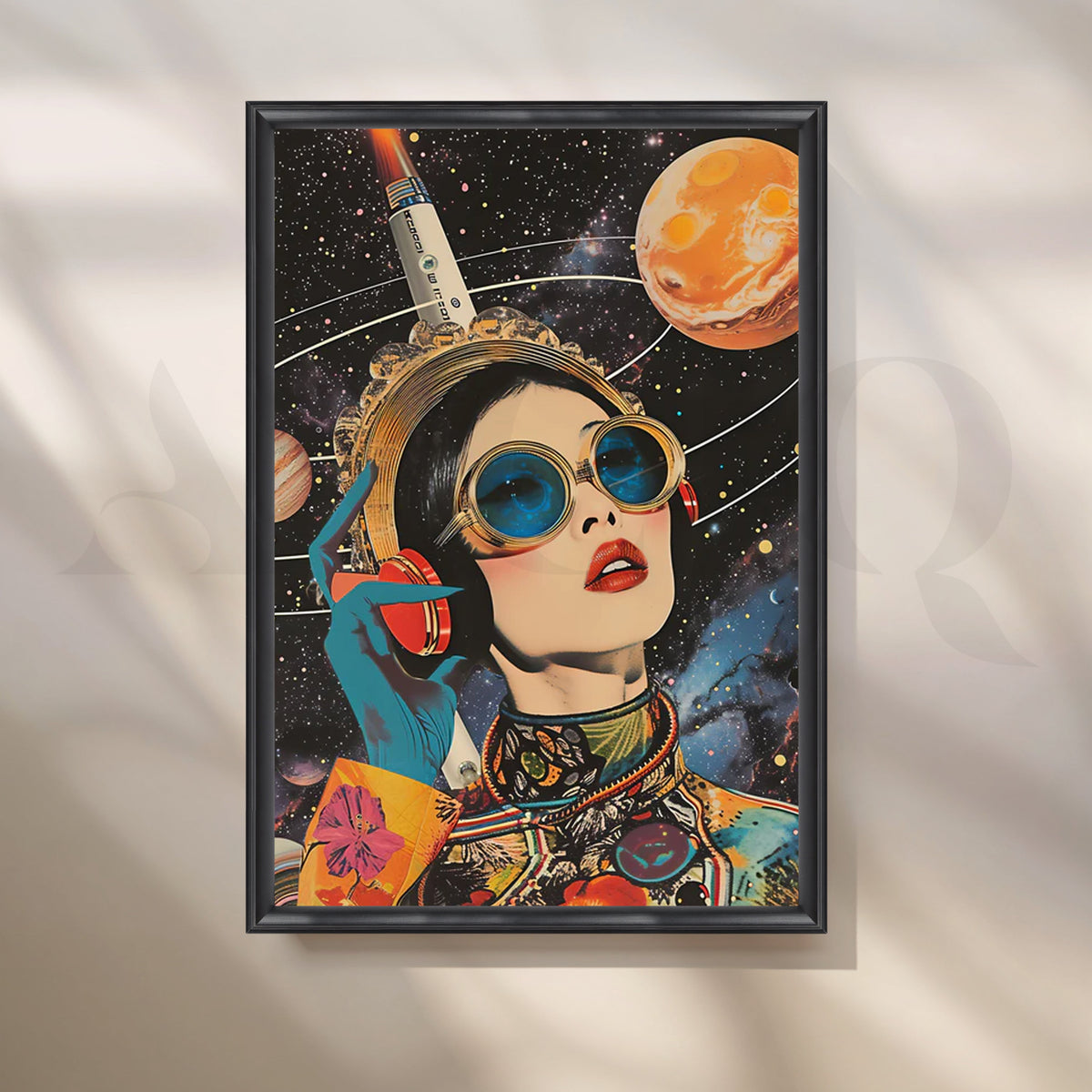 Galactic Muse — Retro-Futurist Space Pop Art Print – Asha Art Studio – Image 3