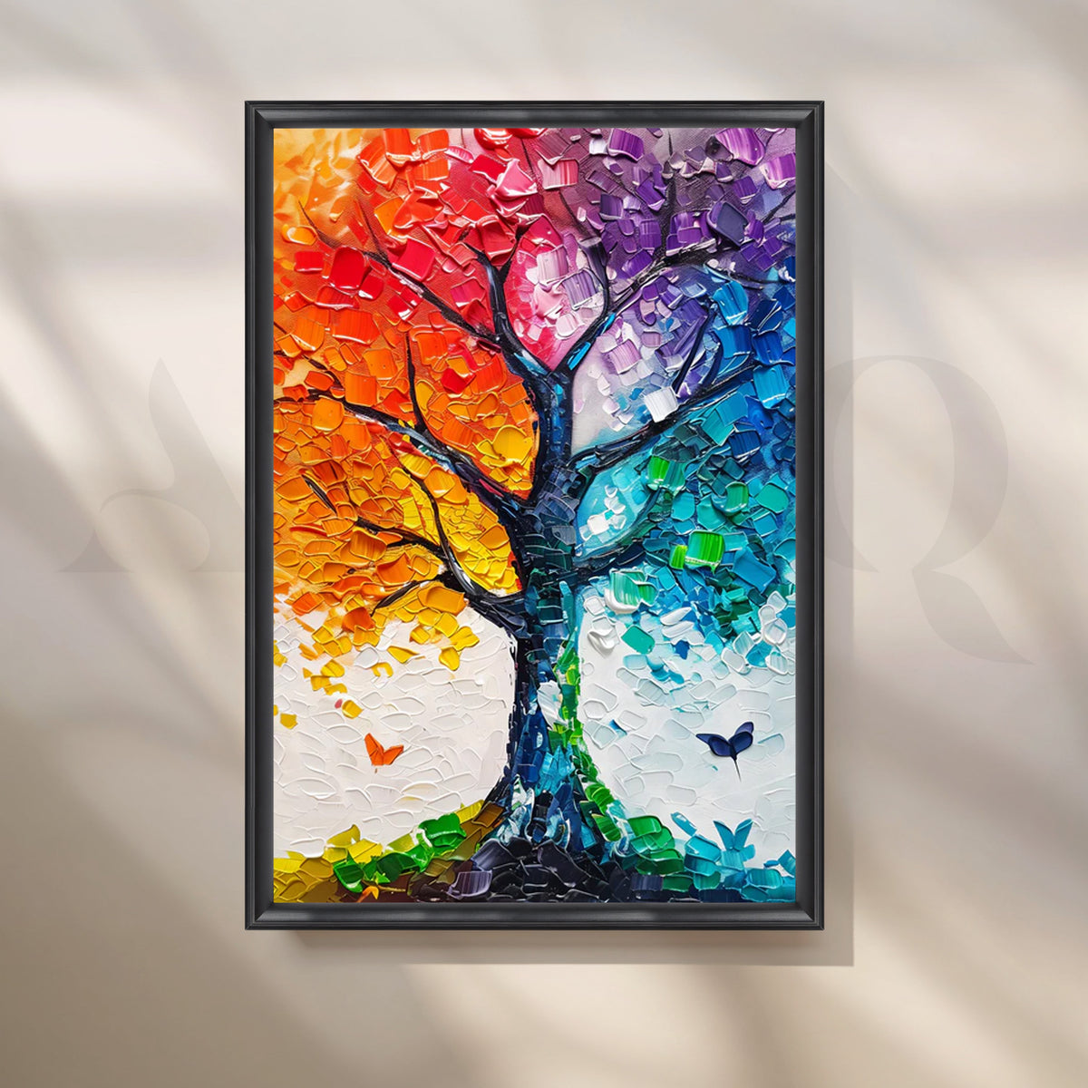 Spectrum Mosaic Tree Canvas Painting for Living Room – Asha Art Studio – Image 3
