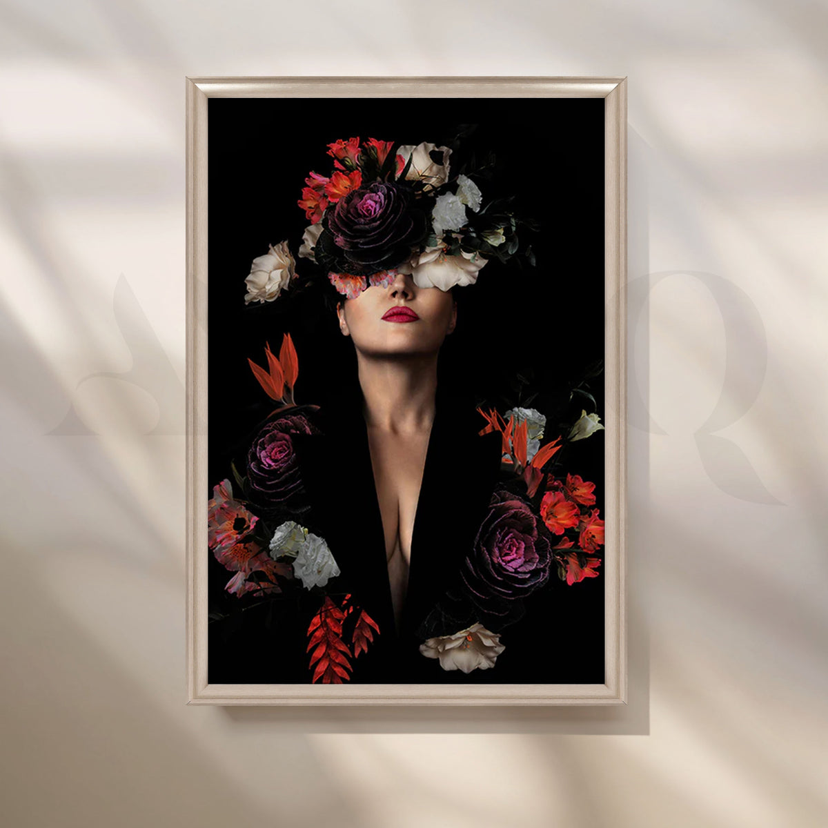 Midnight Bloom Floral Canvas Artwork – Asha Art Studio – Image 4