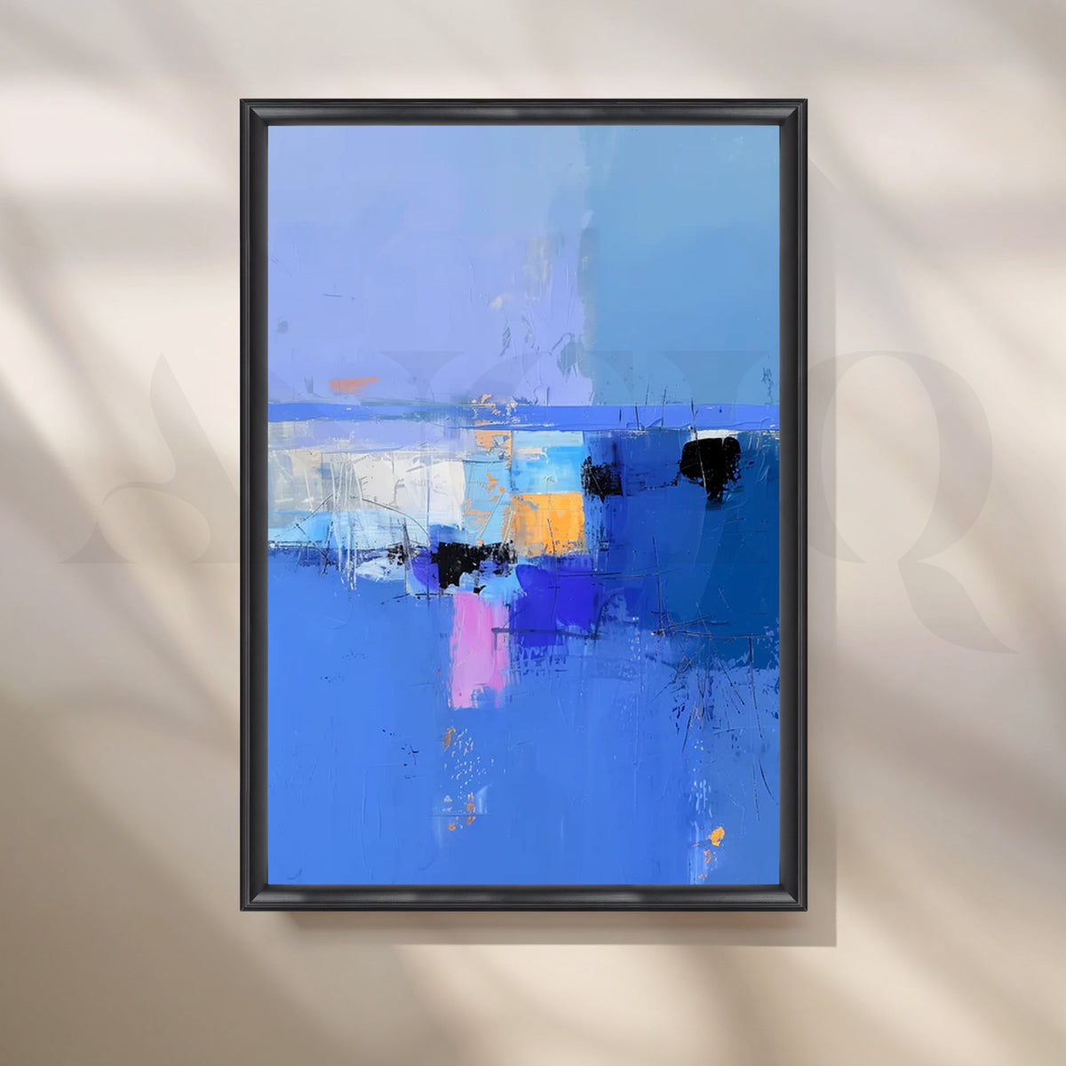 Azure Horizon Canvas Painting for Coastal Living Room – Asha Art Studio – Image 3