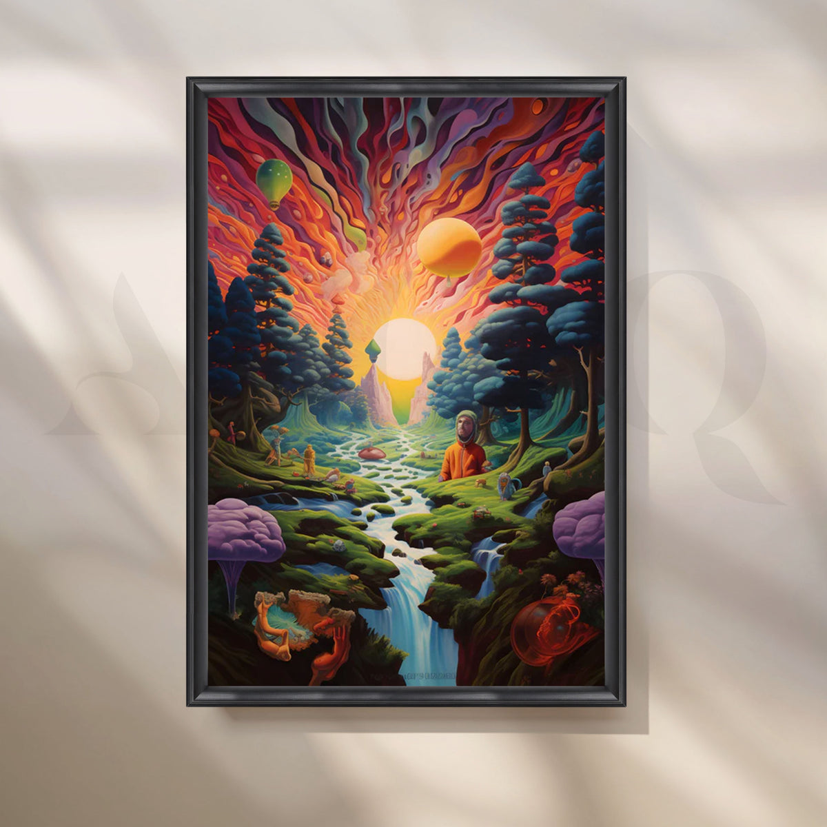 Cosmic Sunrise Cascade Canvas Artwork – Asha Art Studio – Image 3
