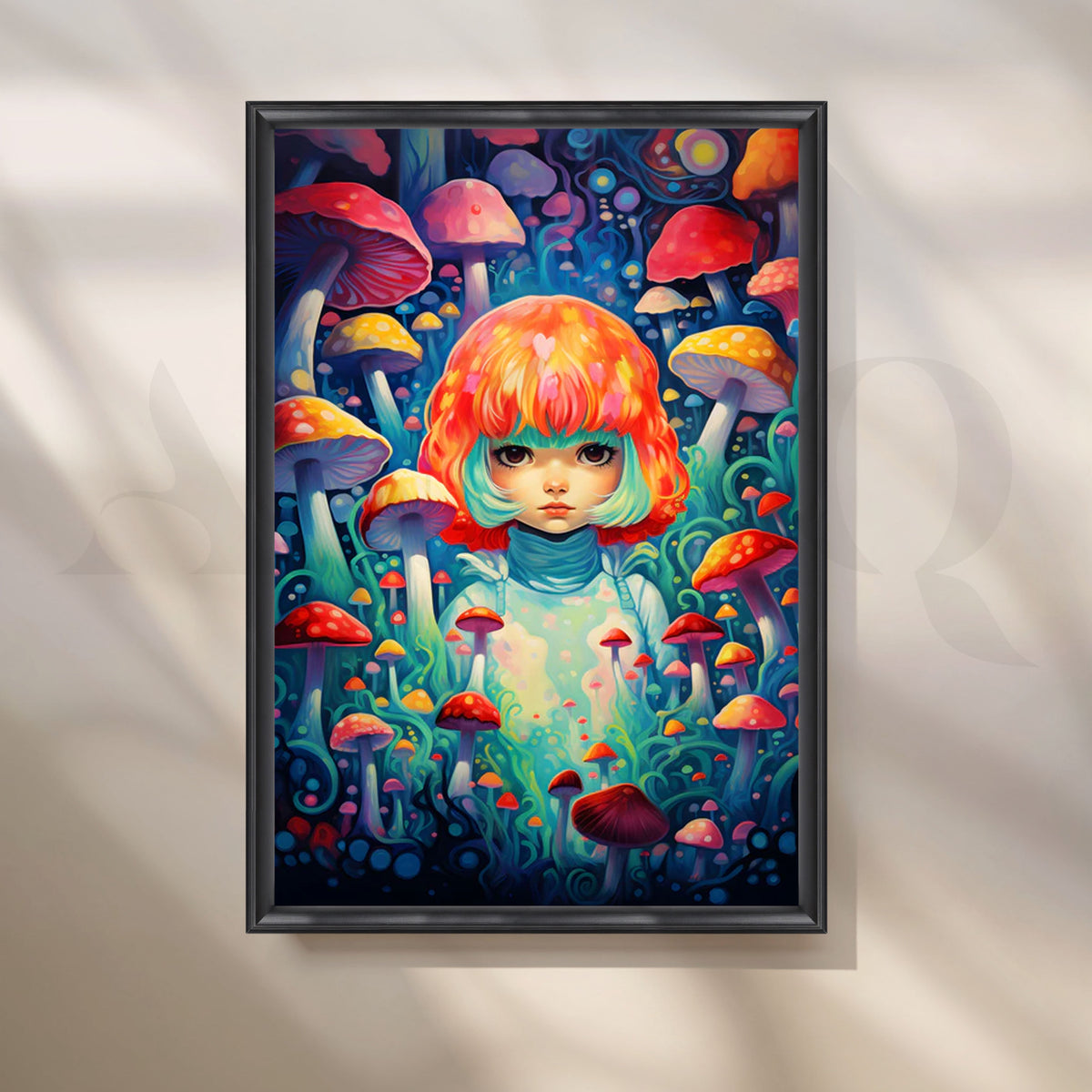 Toadstool Garden Sprite Canvas Painting for Bedroom/Kids Room – Asha Art Studio – Image 3