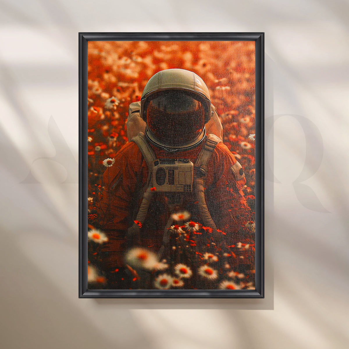 Astronaut in Wildflowers Canvas Painting for Gaming Room – Asha Art Studio – Image 3