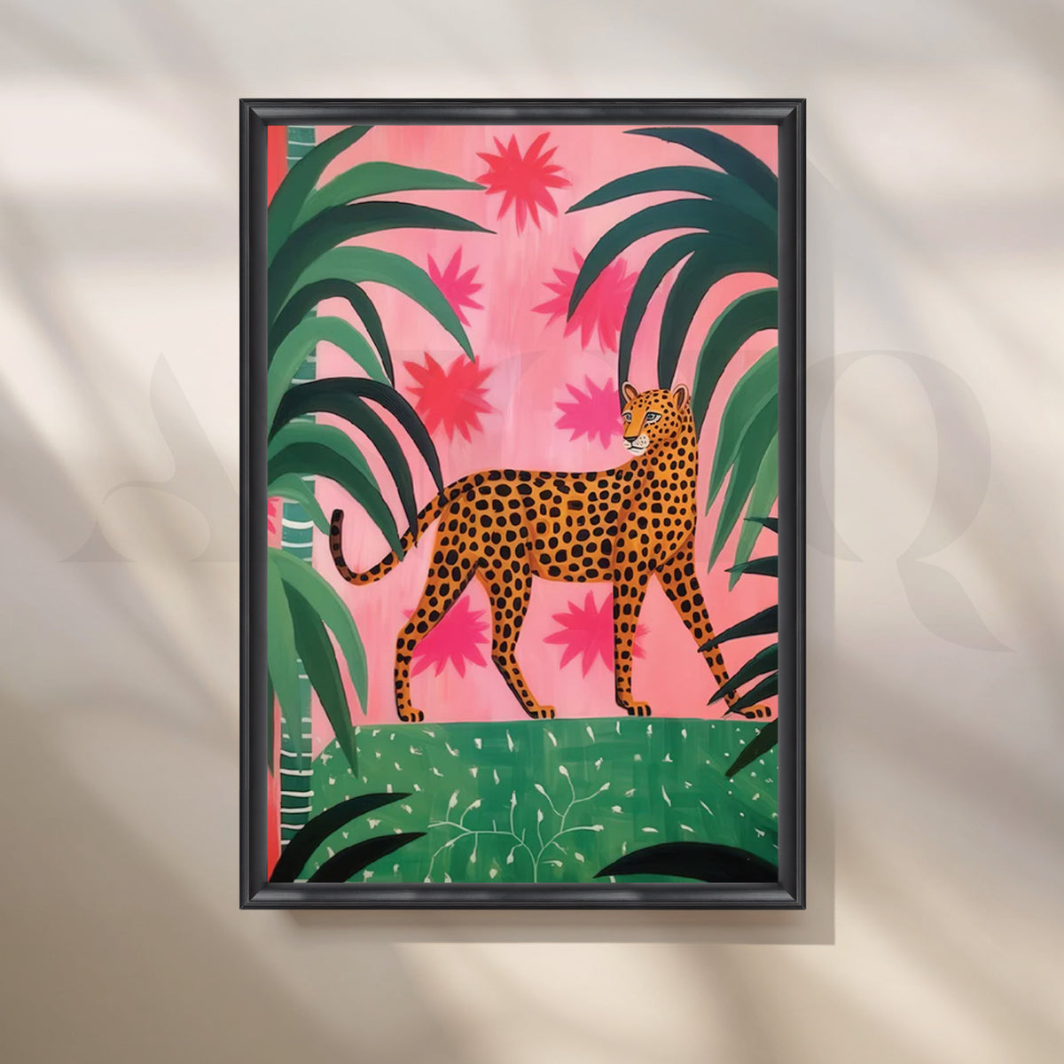 Tropical Leopard Canvas Painting for Nursery & Playroom – Asha Art Studio – Image 3