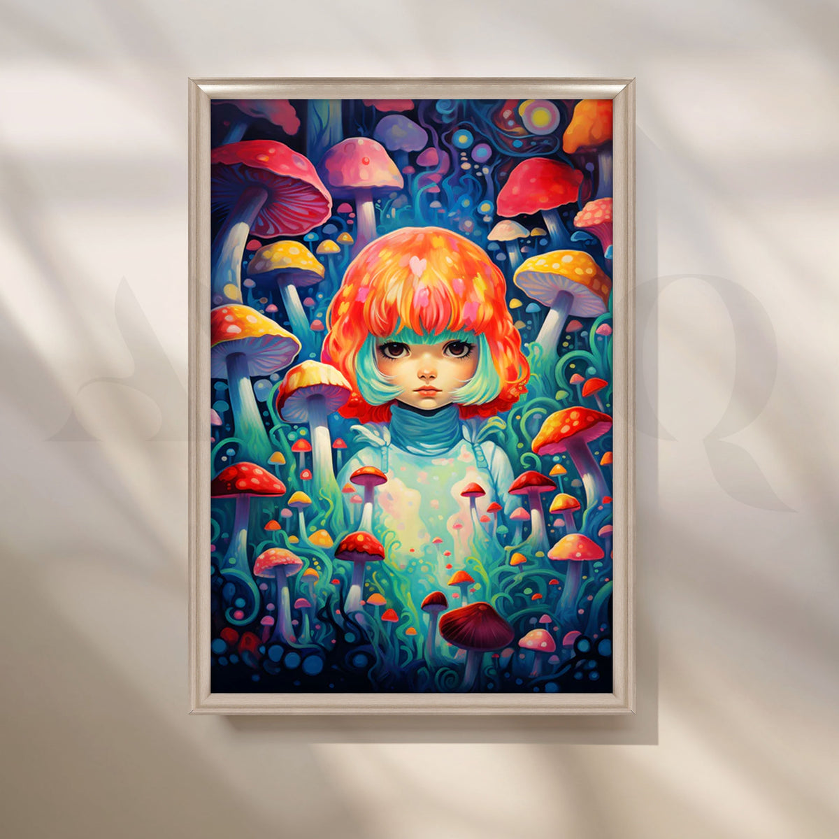 Toadstool Garden Sprite Canvas Painting for Bedroom/Kids Room – Asha Art Studio – Image 4