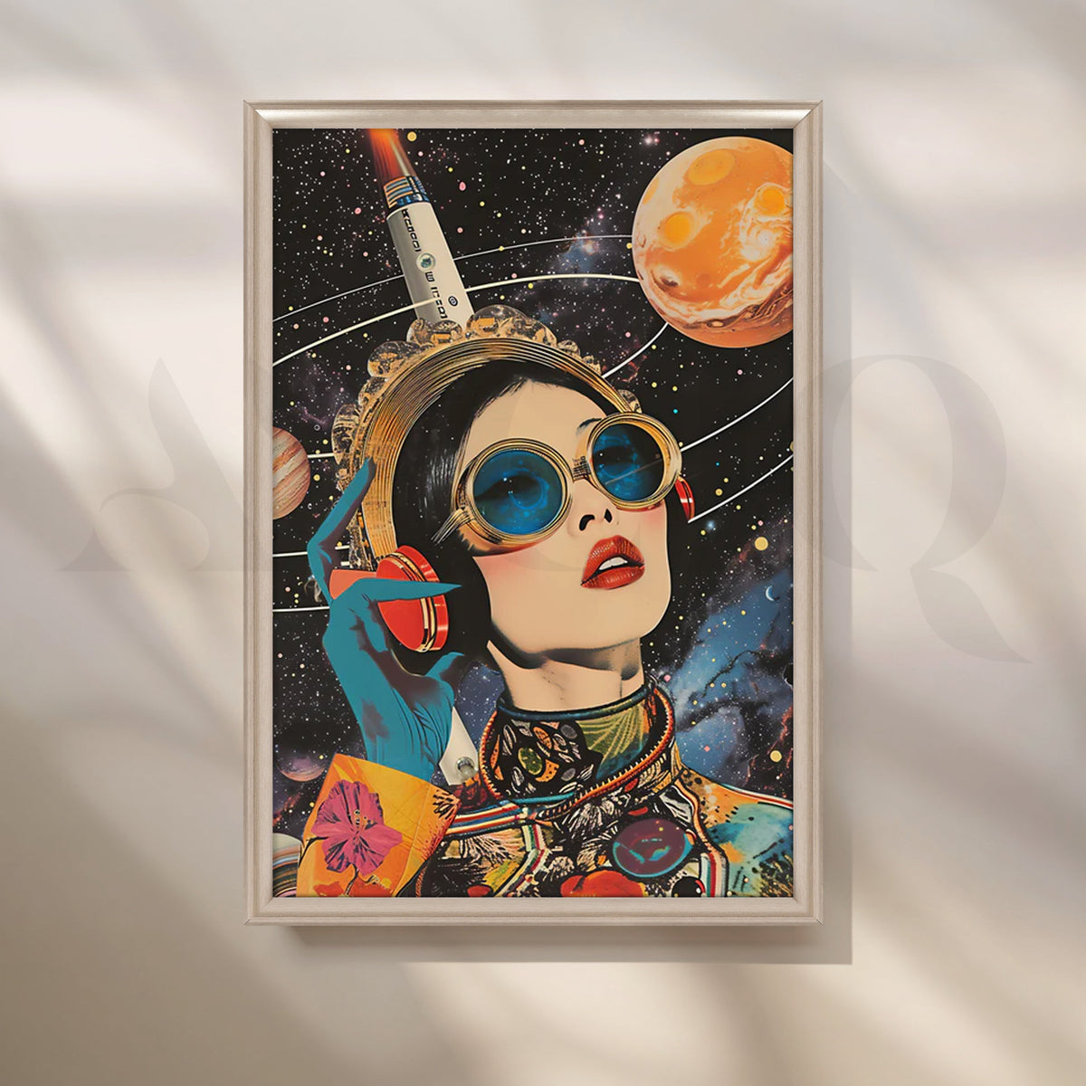 Galactic Muse — Retro-Futurist Space Pop Art Print – Asha Art Studio – Image 4