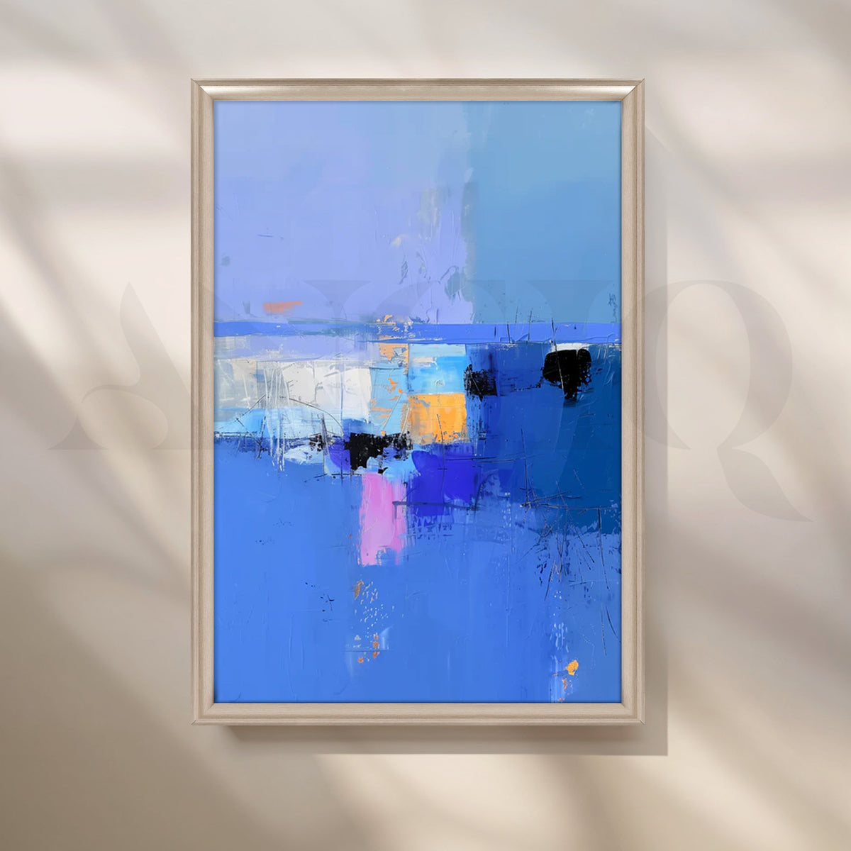 Azure Horizon Canvas Painting for Coastal Living Room – Asha Art Studio – Image 4