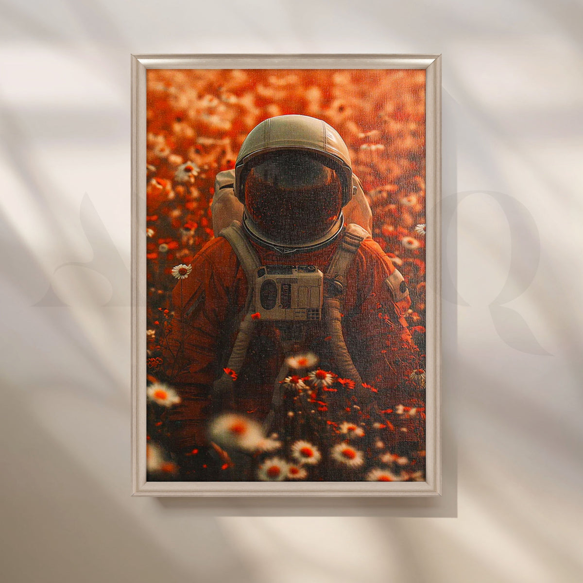 Astronaut in Wildflowers Canvas Painting for Gaming Room – Asha Art Studio – Image 4