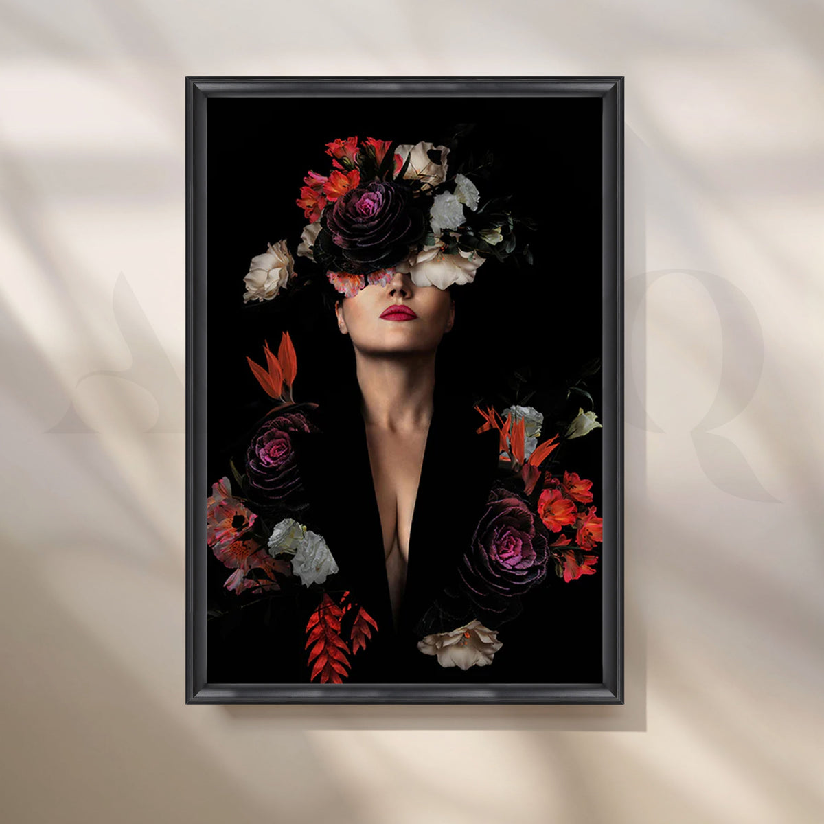Midnight Bloom Floral Canvas Artwork – Asha Art Studio – Image 3