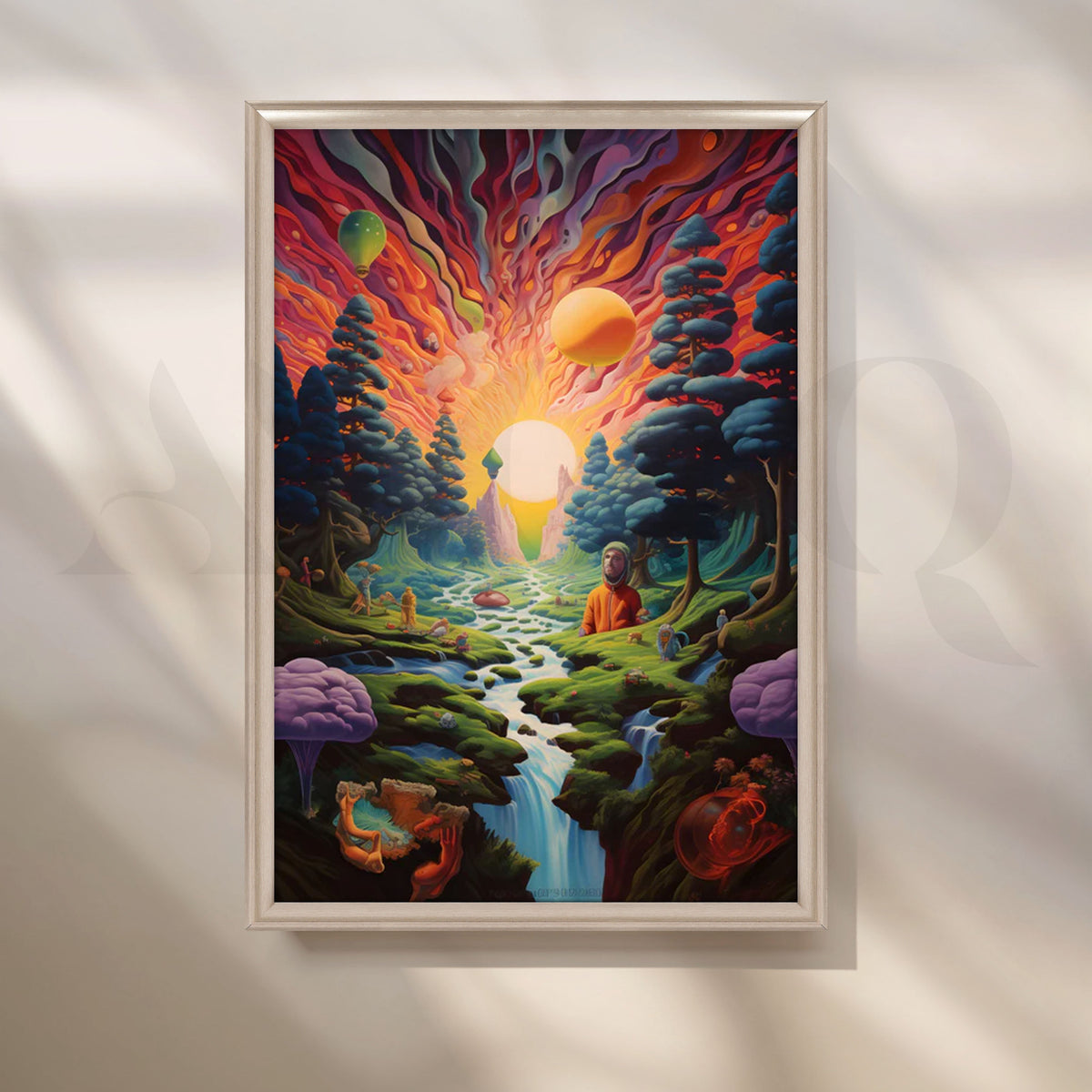 Cosmic Sunrise Cascade Canvas Artwork – Asha Art Studio – Image 4