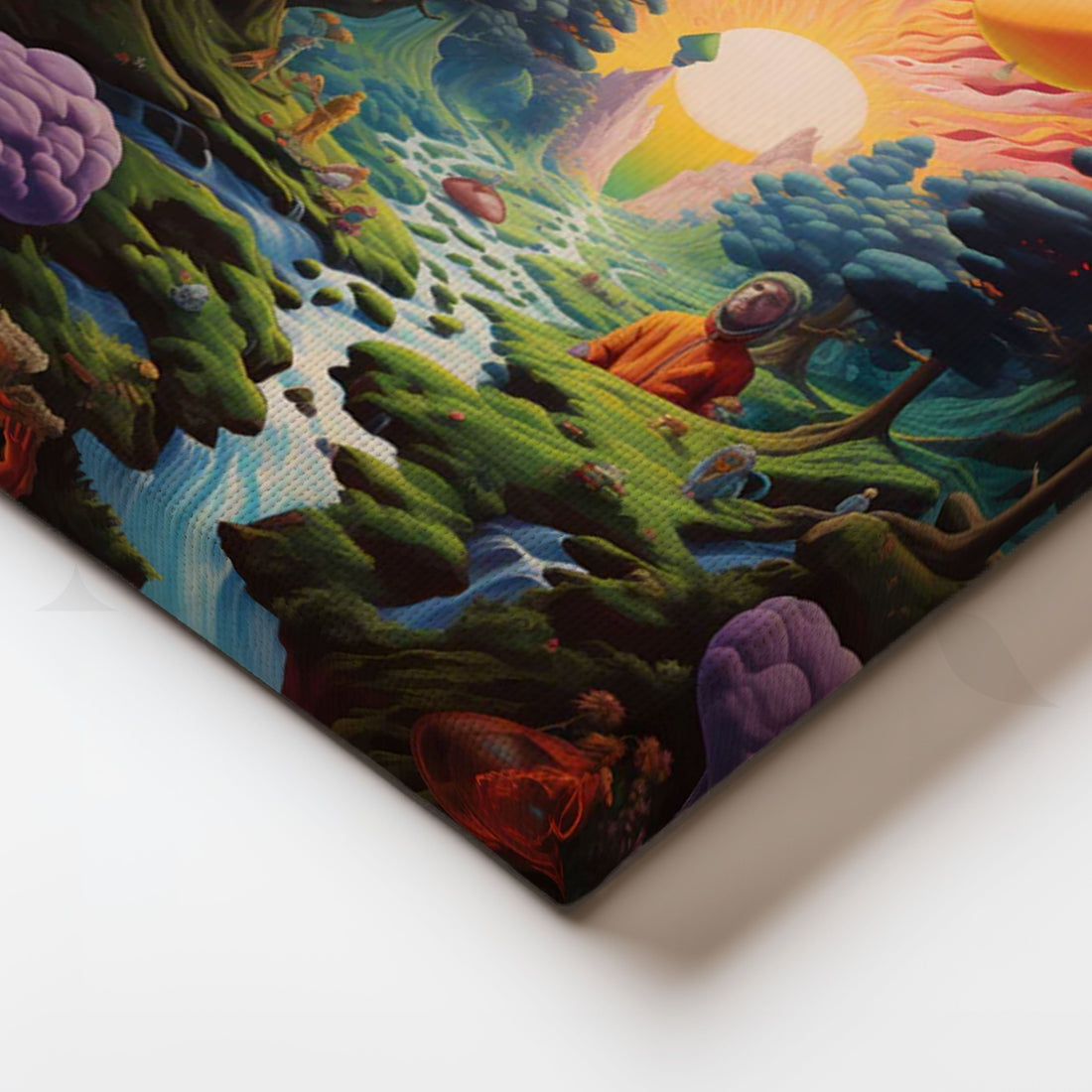 Cosmic Sunrise Cascade Canvas Artwork – Asha Art Studio