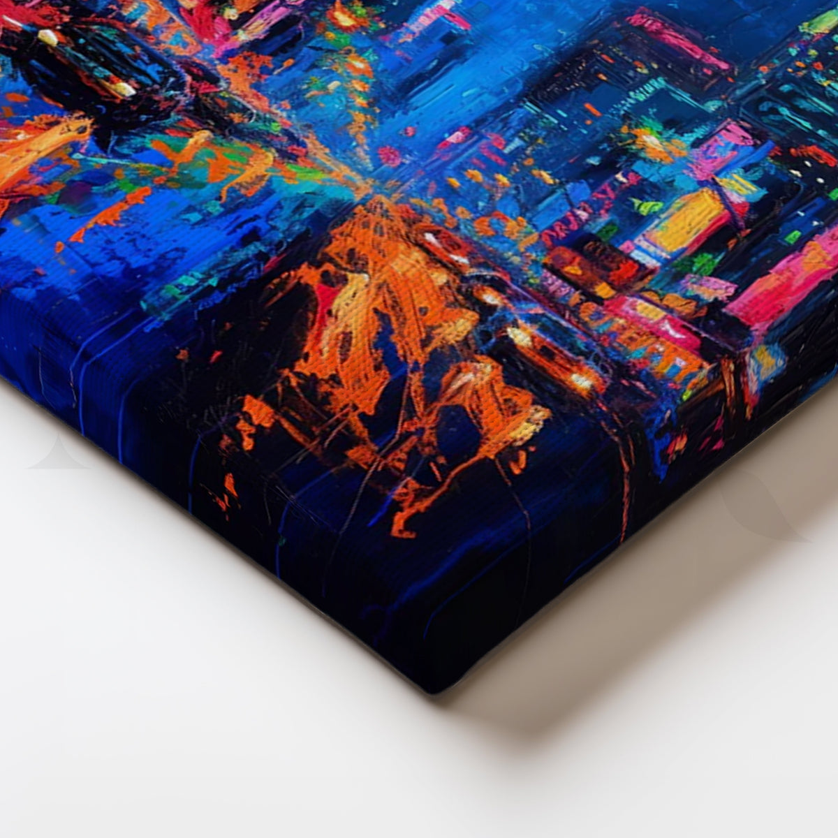 Neon City Rain Canvas Painting for Living Room – Asha Art Studio – Image 2