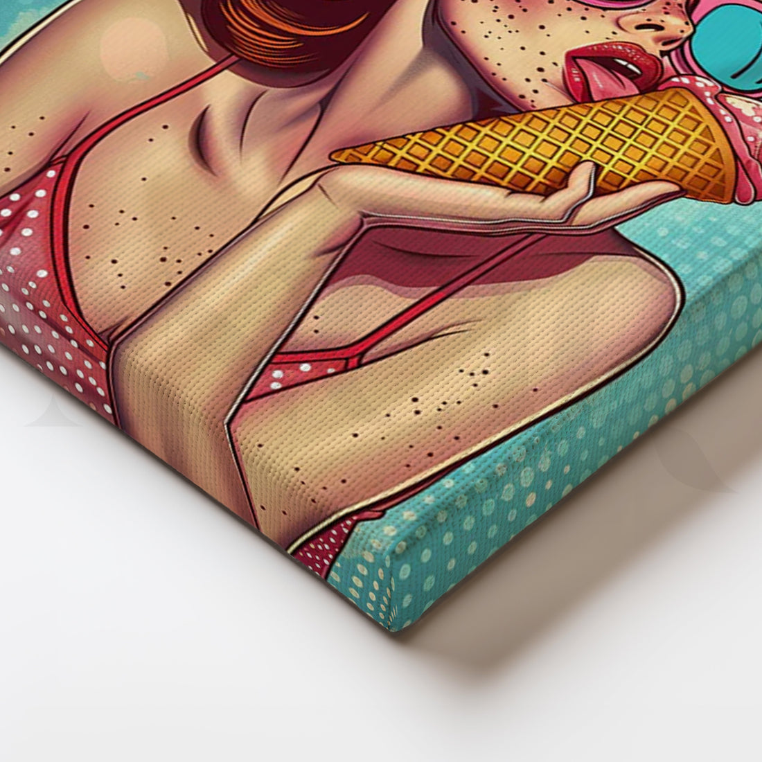 Retro Ice-Cream Pop Diva Canvas Painting for Living Room – Asha Art Studio