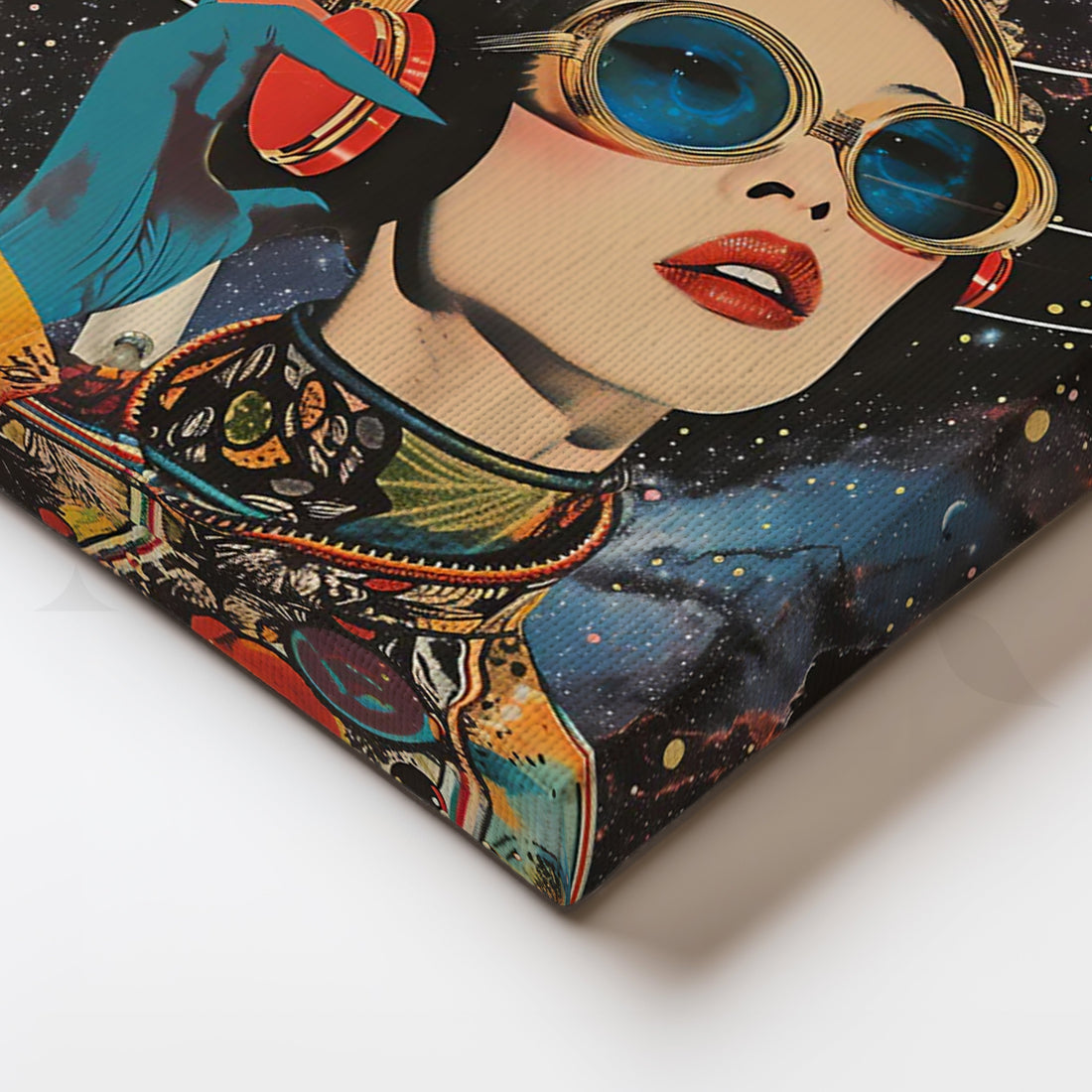 Galactic Muse — Retro-Futurist Space Pop Art Print – Asha Art Studio