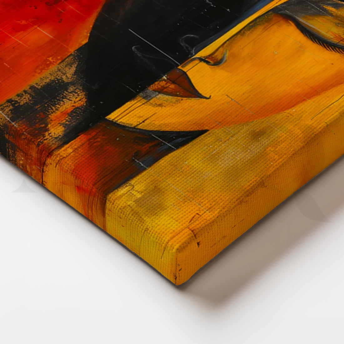 Duality in Gold & Ember Canvas Painting for Entryway – Asha Art Studio