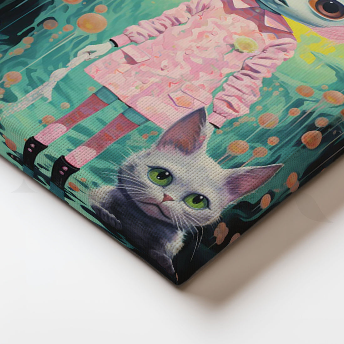 Neon Neko Dream Canvas Painting for Bedroom/Creative Studio – Asha Art Studio