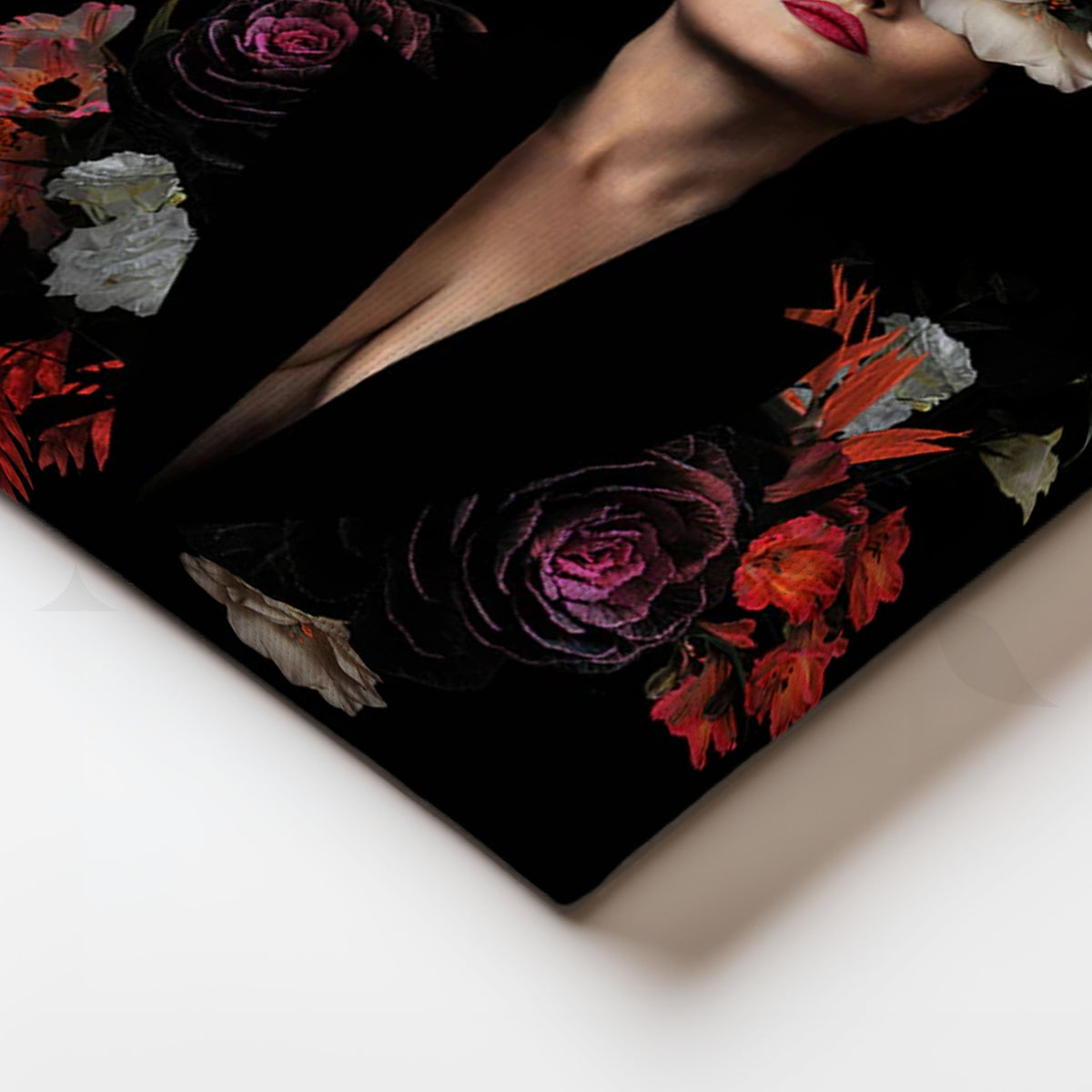 Midnight Bloom Floral Canvas Artwork – Asha Art Studio – Image 2