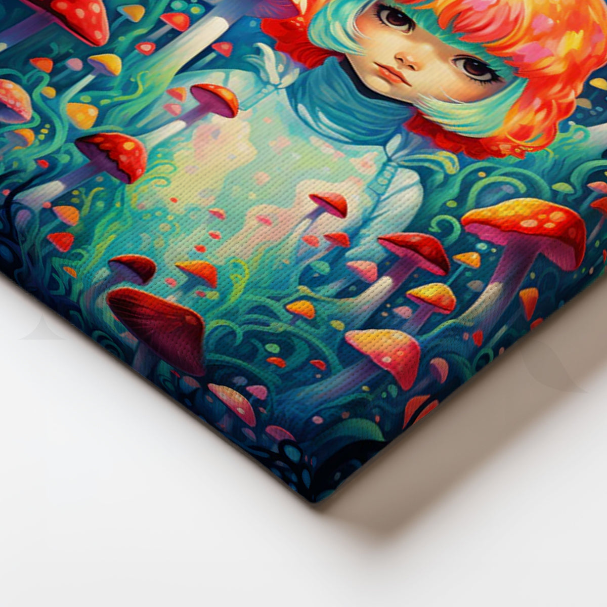 Toadstool Garden Sprite Canvas Painting for Bedroom/Kids Room – Asha Art Studio – Image 2