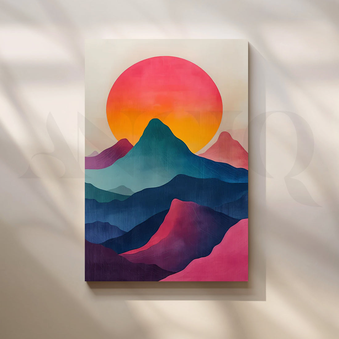 Sunrise Over Layers Canvas Artwork – Asha Art Studio