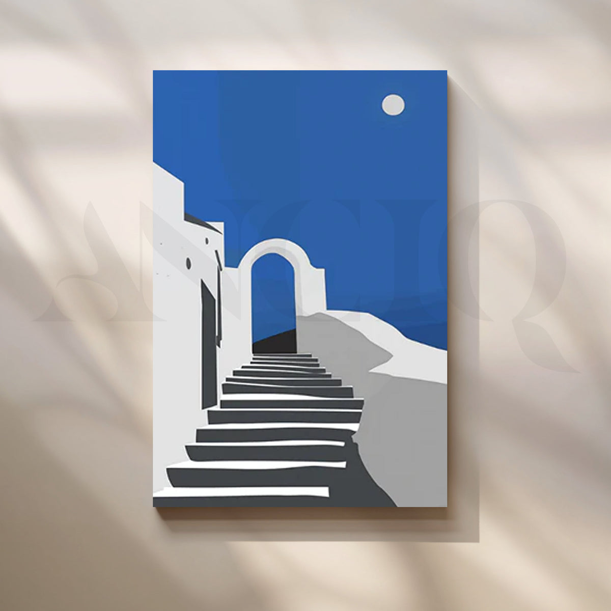 Mediterranean Moonlit Path Poster – Asha Art Studio