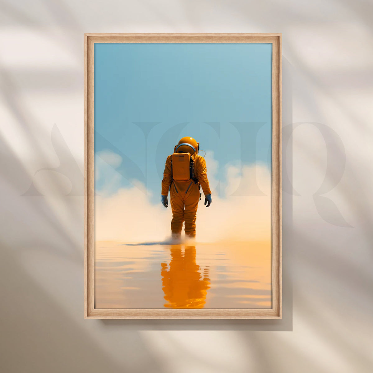 Solitude on Titan — Minimal Surreal Astronaut Wall Art – Asha Art Studio – Image 5