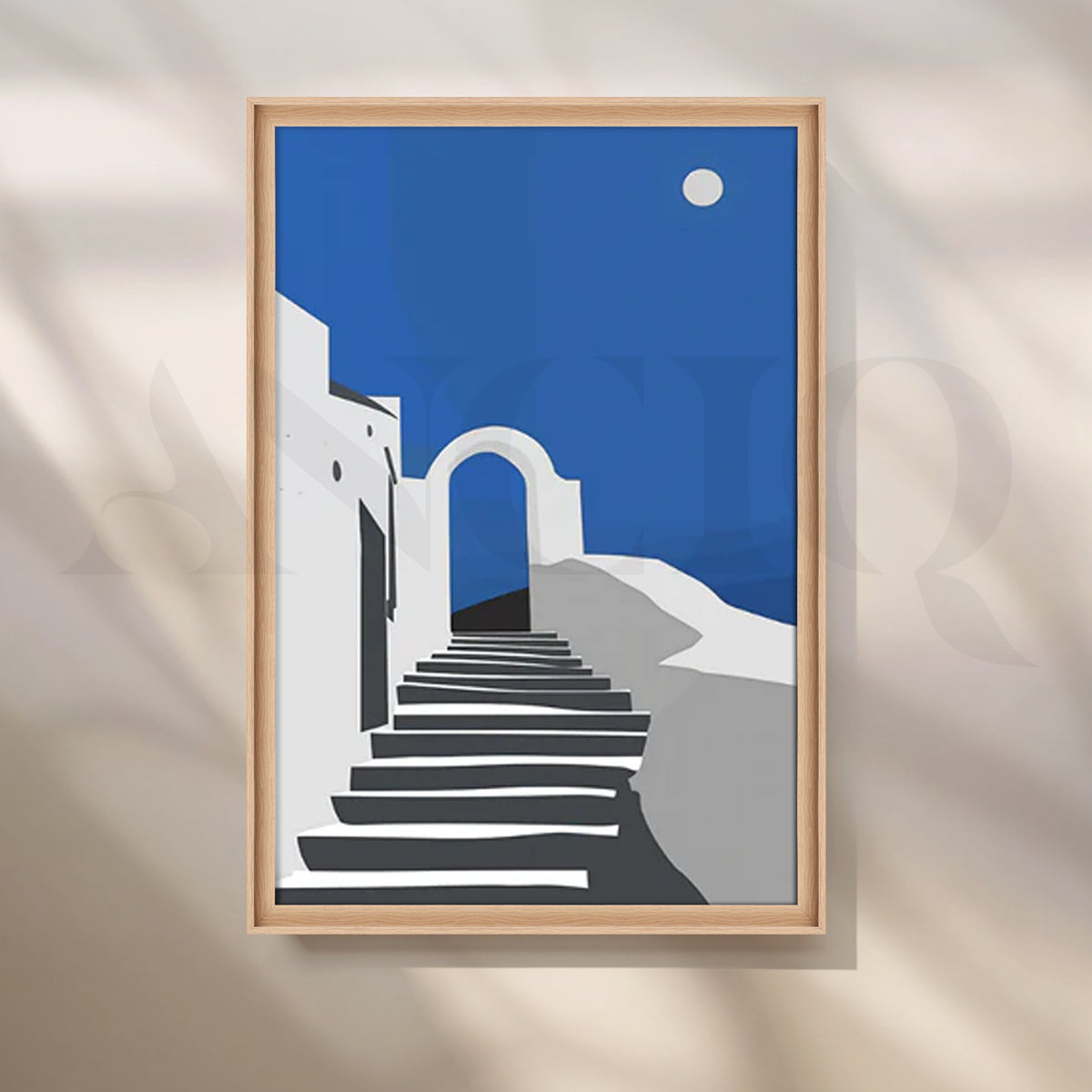 Mediterranean Moonlit Path Poster – Asha Art Studio – Image 5