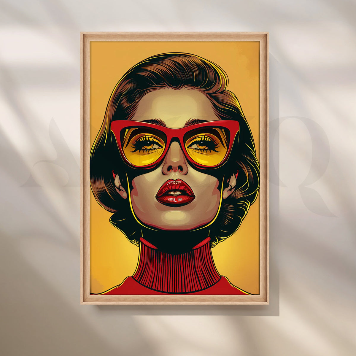 Retro Glasses Pop Portrait Canvas Painting for Living Room – Asha Art Studio – Image 5