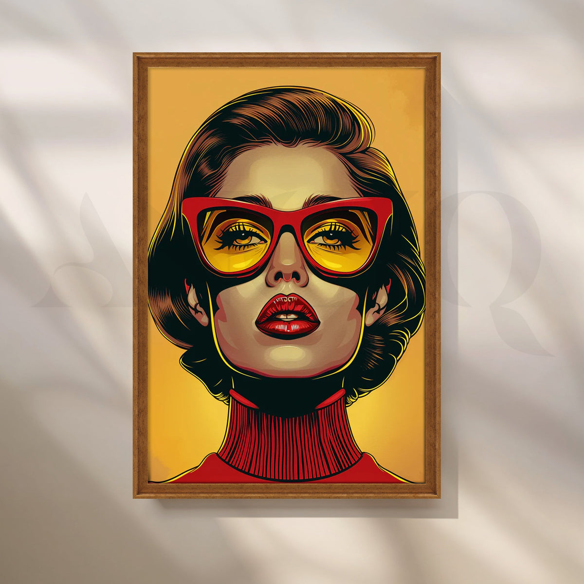 Retro Glasses Pop Portrait Canvas Painting for Living Room – Asha Art Studio – Image 6