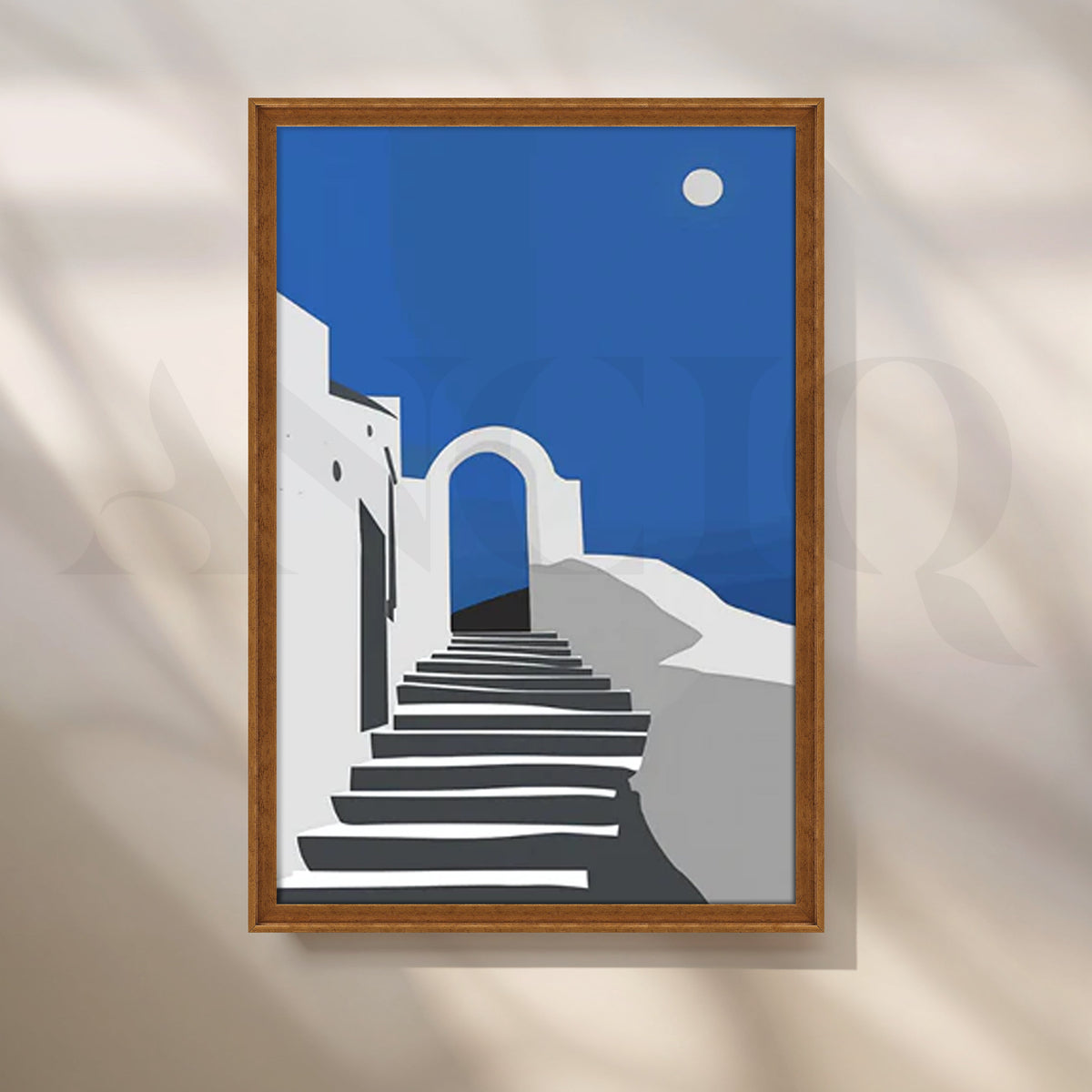 Mediterranean Moonlit Path Poster – Asha Art Studio – Image 6