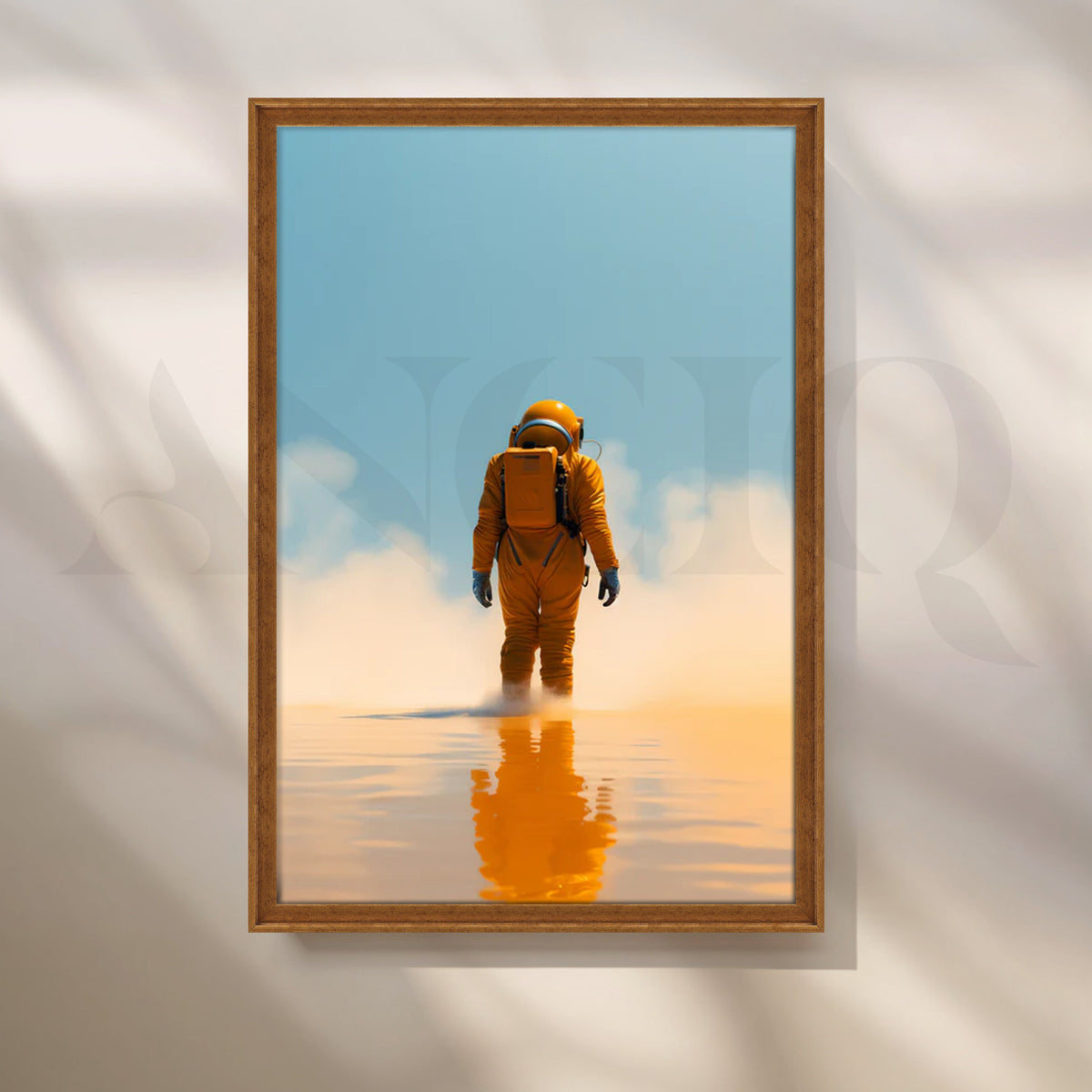 Solitude on Titan — Minimal Surreal Astronaut Wall Art – Asha Art Studio – Image 6