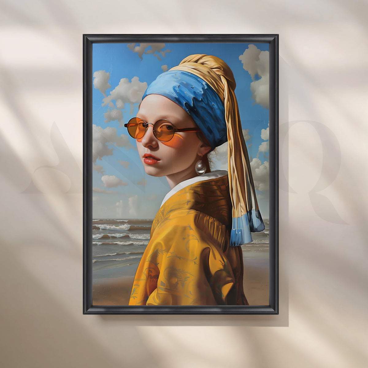 Pop Art Girl with a Pearl Wall Poster – Asha Art Studio – Image 3