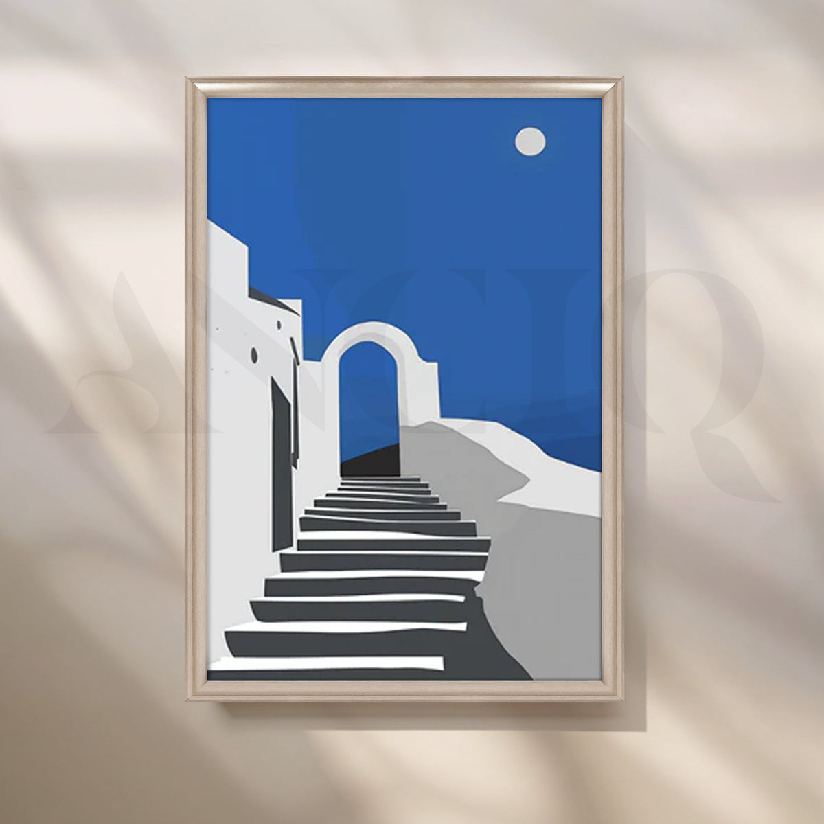 Mediterranean Moonlit Path Poster – Asha Art Studio – Image 4
