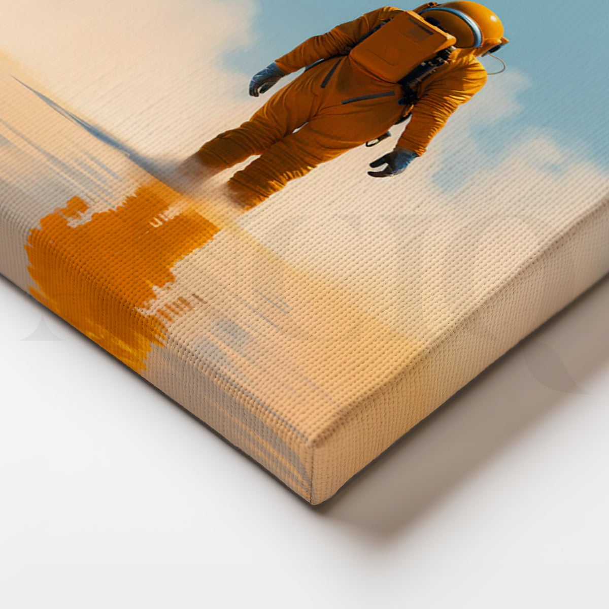 Solitude on Titan — Minimal Surreal Astronaut Wall Art – Asha Art Studio – Image 2
