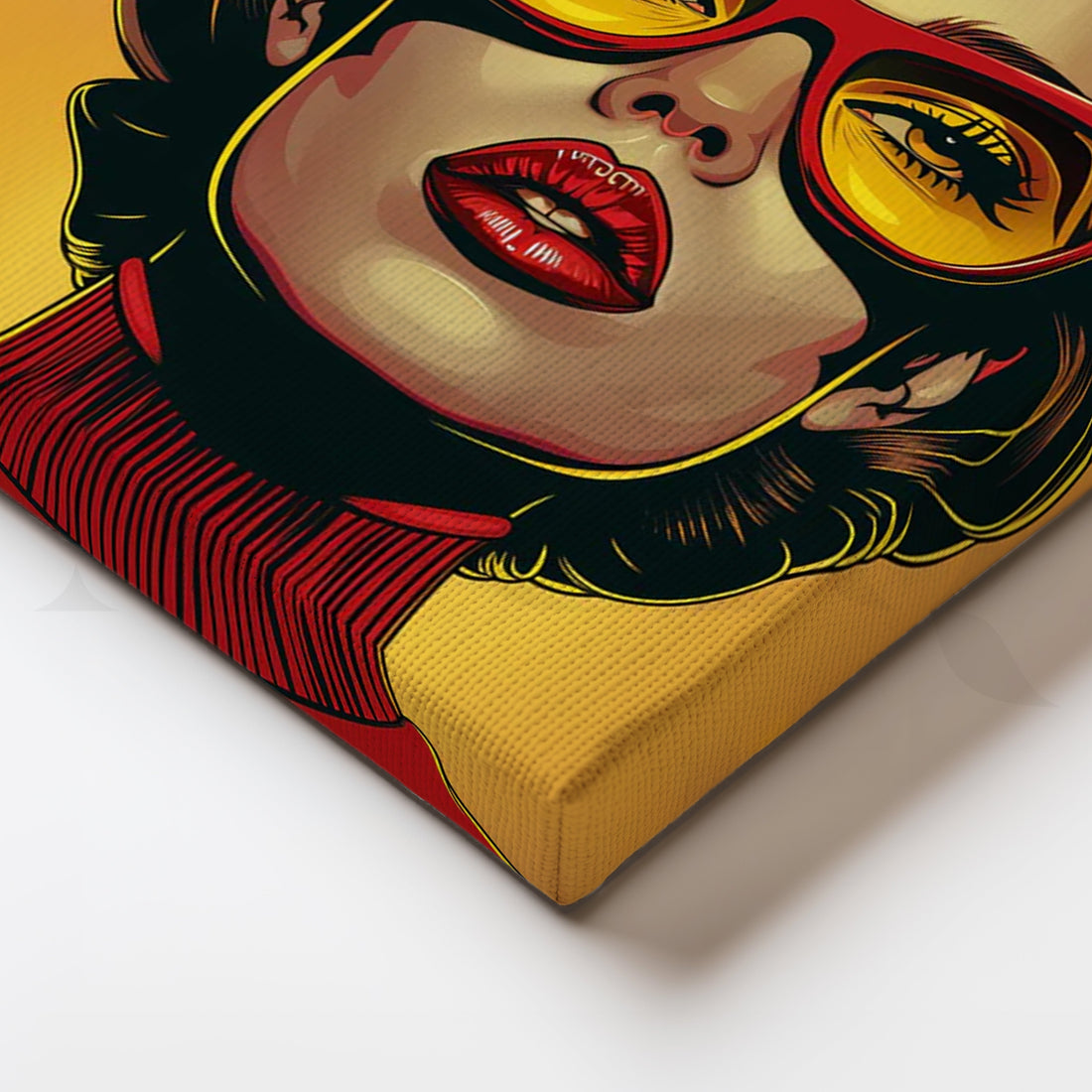 Retro Glasses Pop Portrait Canvas Painting for Living Room – Asha Art Studio