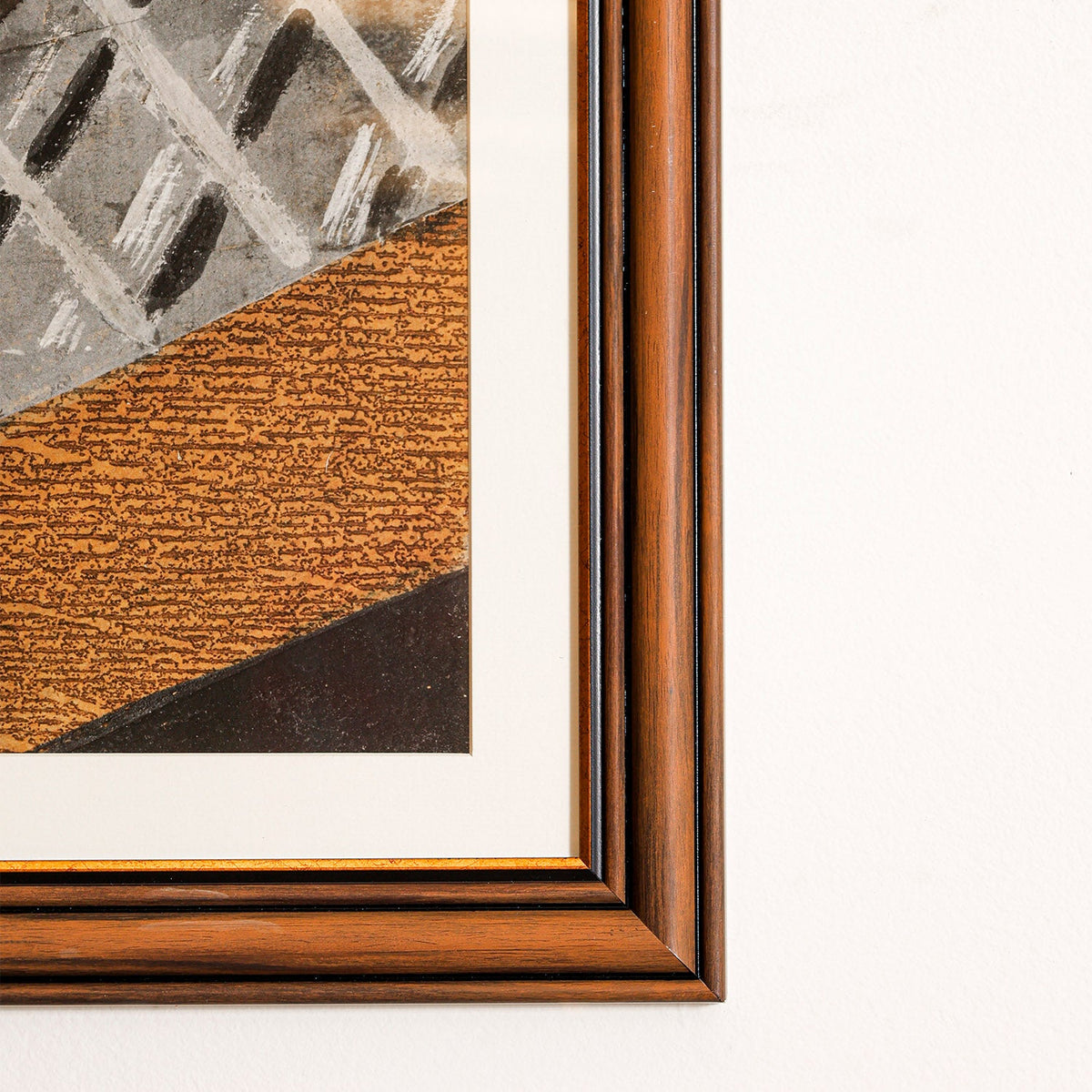 Vintage Cubist Collage Framed Artwork – Asha Art Studio – Image 3
