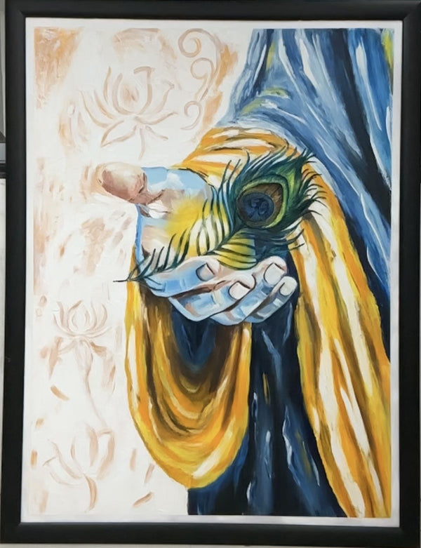 Krishna's Hand, textured acrylic