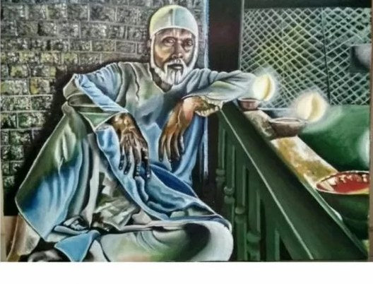 Mere Sai – Sai Baba Oil Painting – handmade by Asha Art Studio