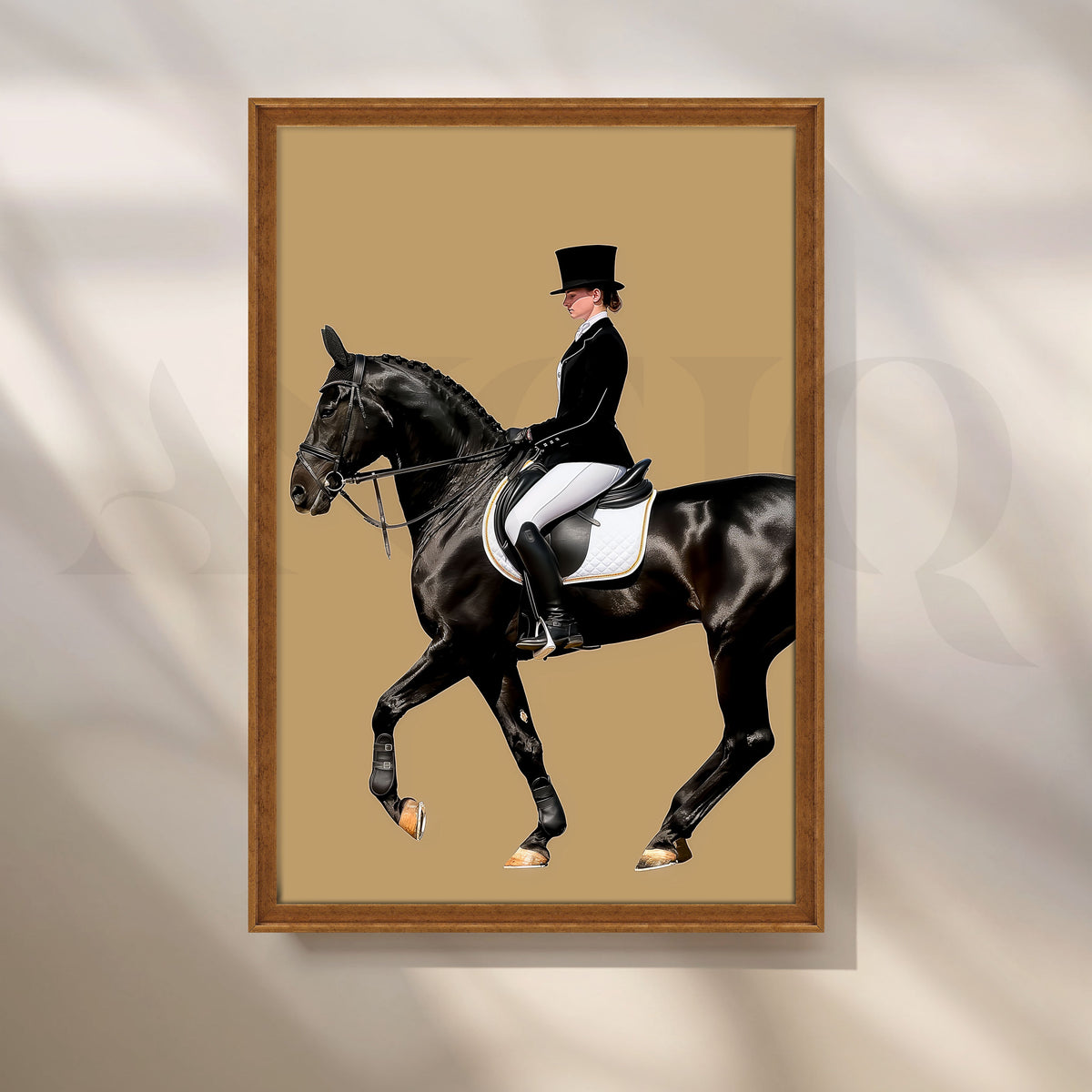 Classic Black Horse Rider Canvas Artwork – Asha Art Studio – Image 6