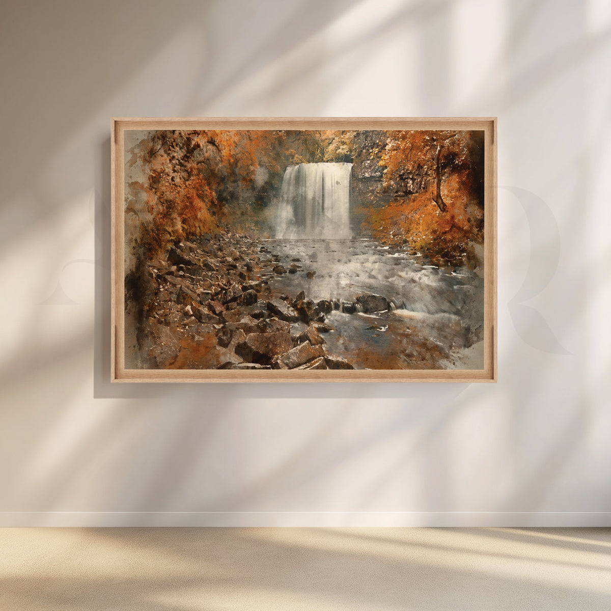 Serene Cascades Canvas Artwork – Asha Art Studio – Image 5