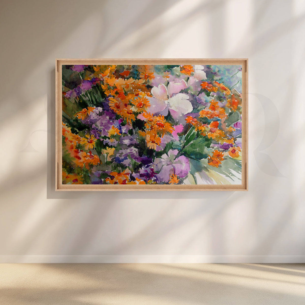 Vibrant Floral Watercolor Canvas Artwork – Asha Art Studio – Image 5