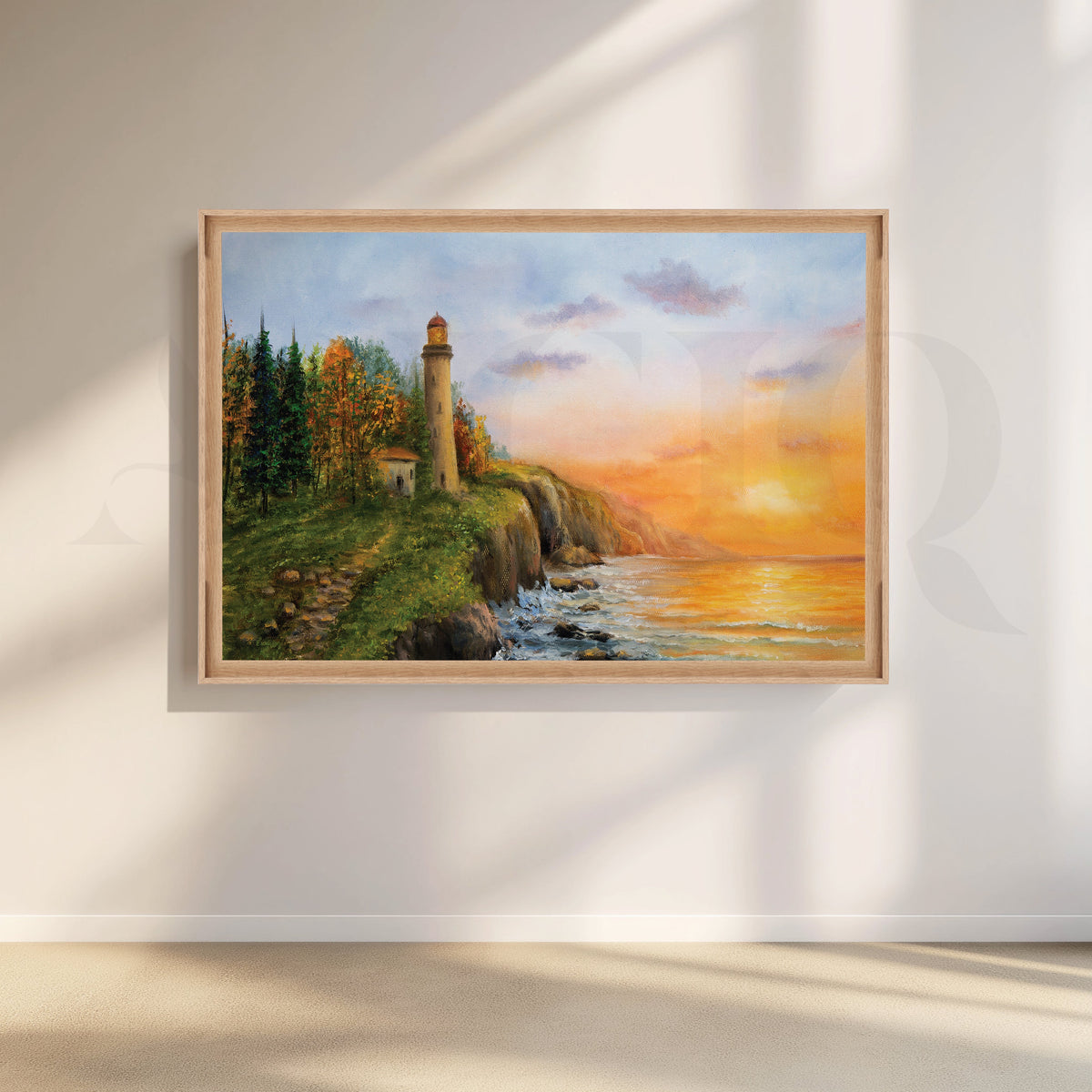Lighthouse by the Sea Canvas Artwork – Asha Art Studio – Image 5