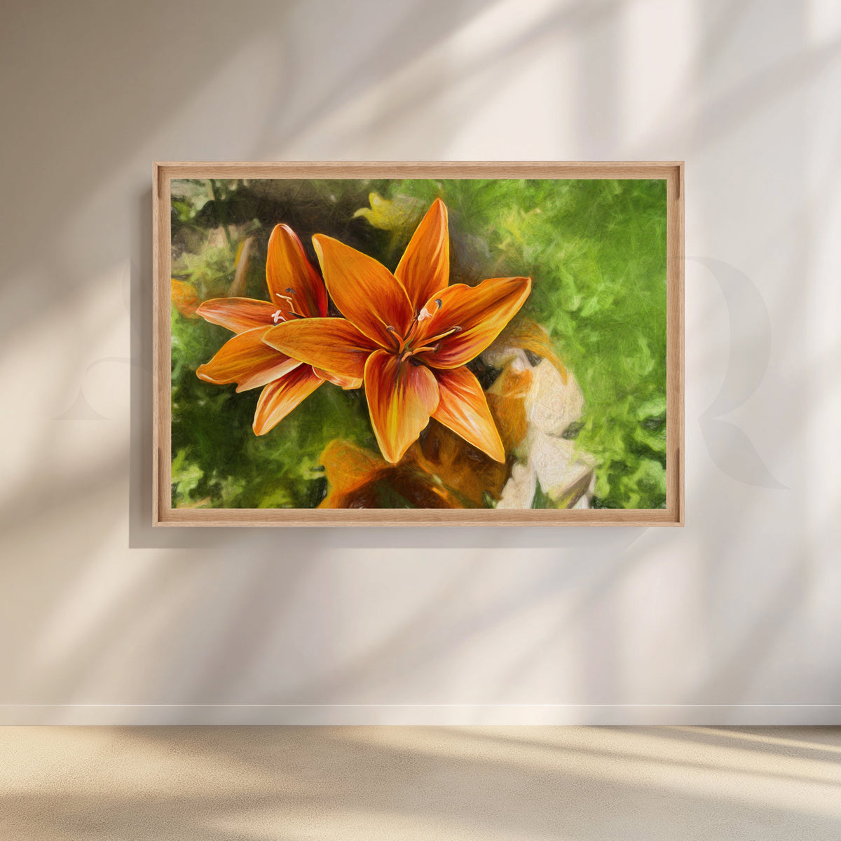 Vibrant Orange Lily Bloom Canvas Artwork – Asha Art Studio – Image 6