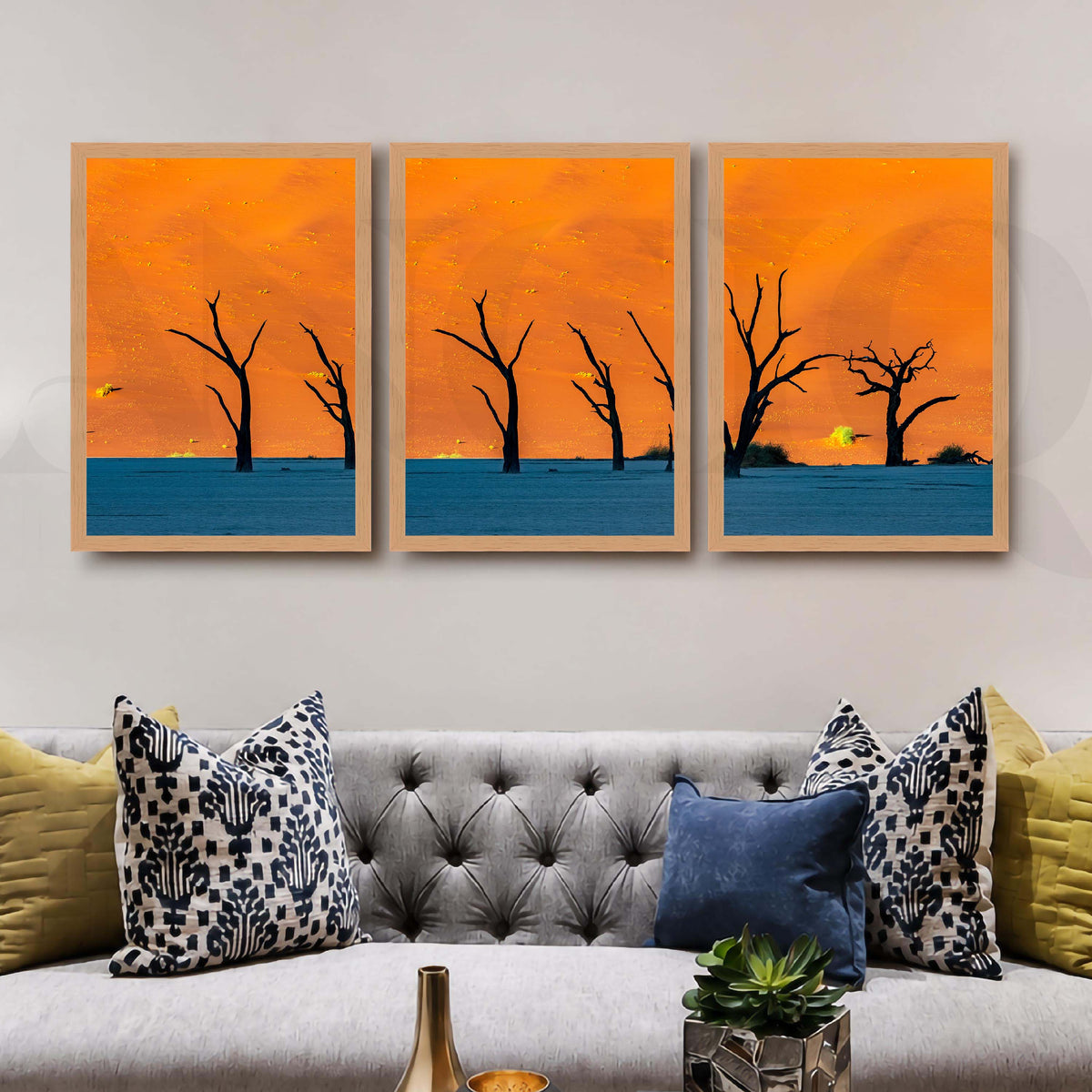 Sunset Tree Landscape Gallery Wall Canvas Artwork Set of 3 – Asha Art Studio – Image 5
