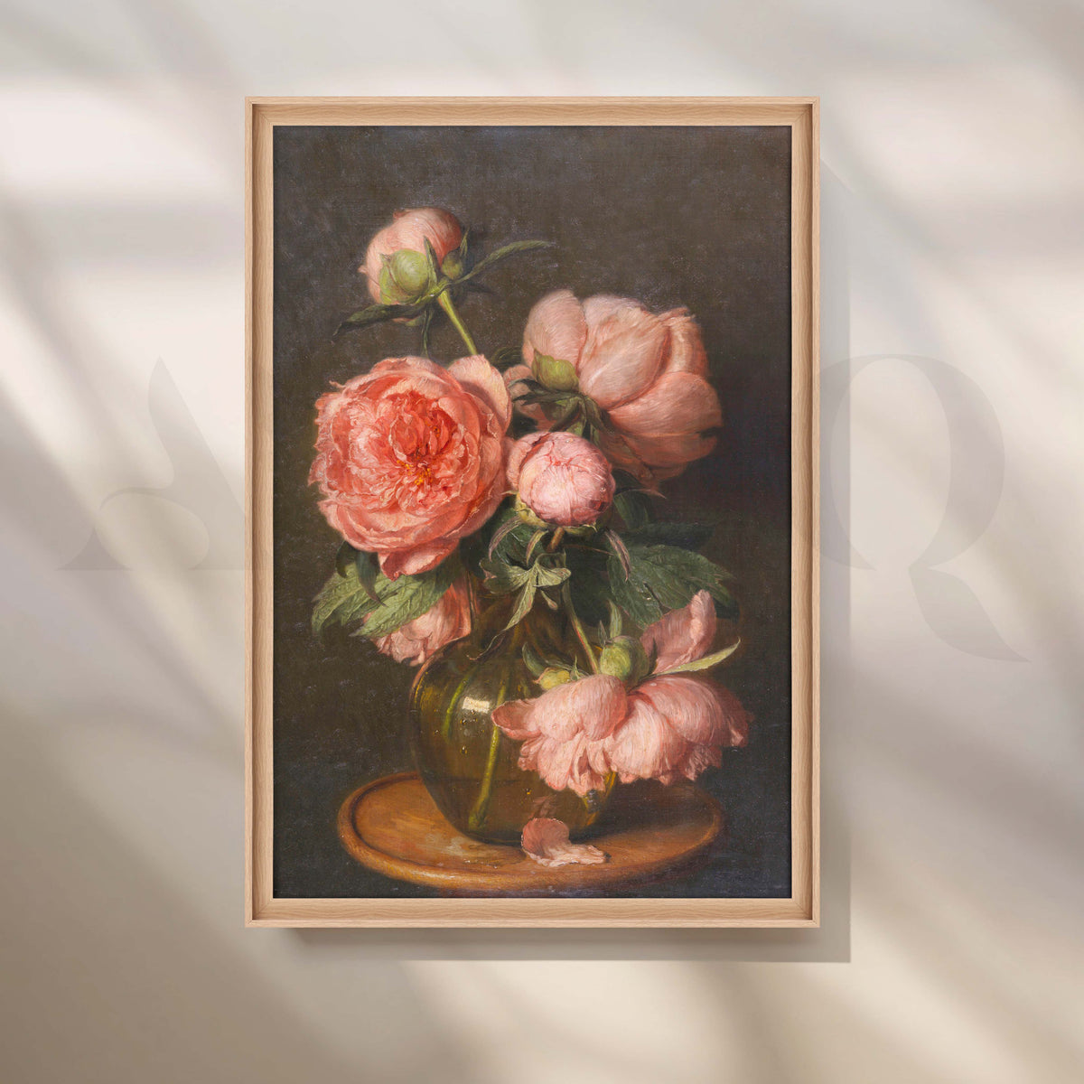 Vintage Pink Peony Vase Canvas Artwork – Asha Art Studio – Image 5