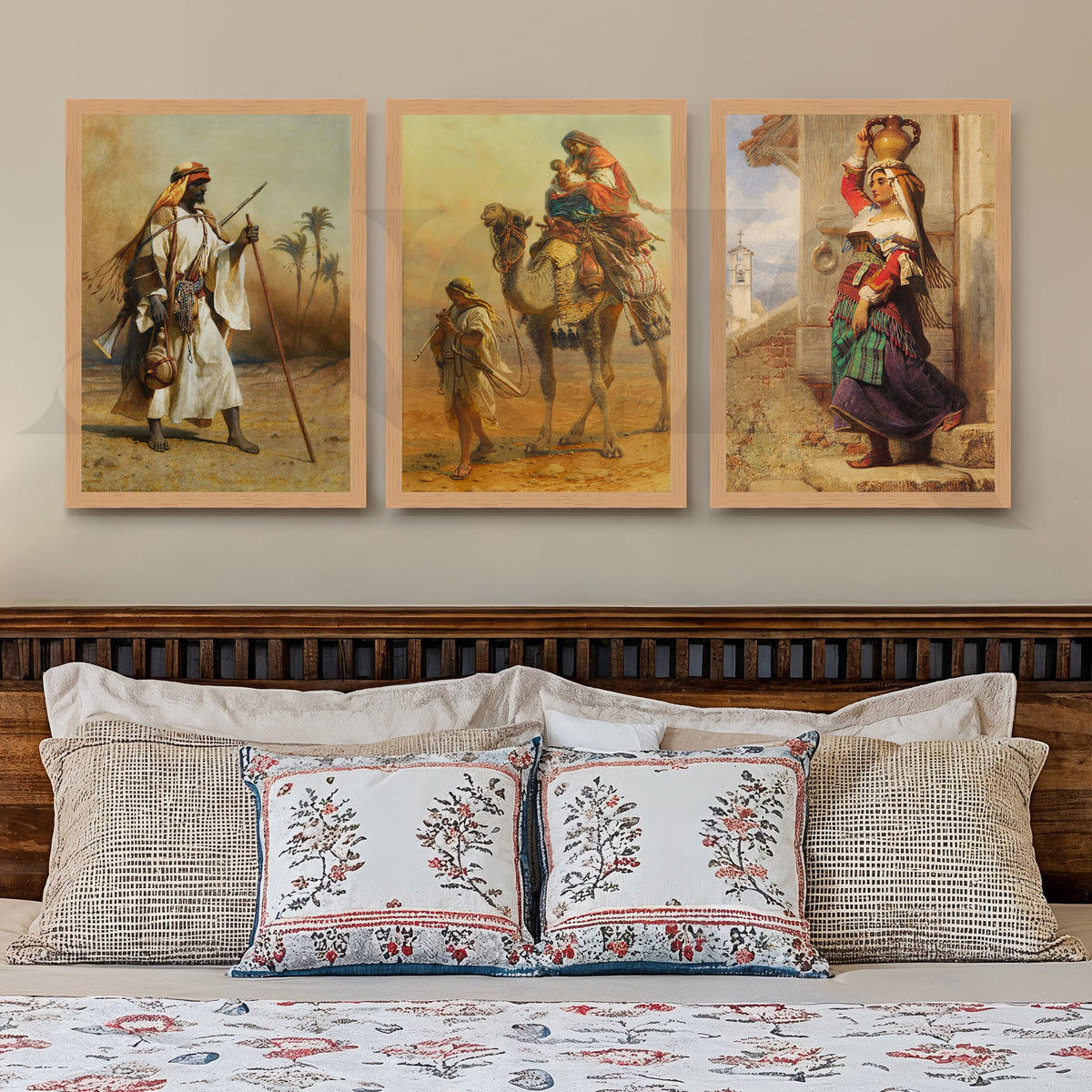 Vintage Desert Nomad Journey Gallery Wall – Set of 3 Classic Artworks - 18 x 24 Inches – Asha Art Studio – Image 9