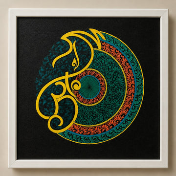 Om Mandala – Acrylic Mandala Painting – handmade by Asha Art Studio